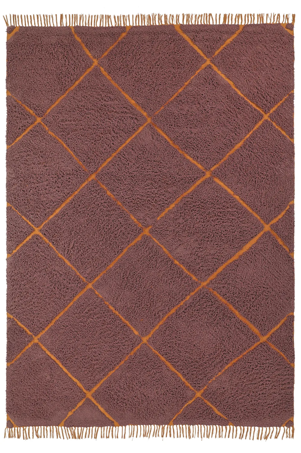 Ryetepper - Bellevue Natural Cotton Shaggy (rød/oransje)