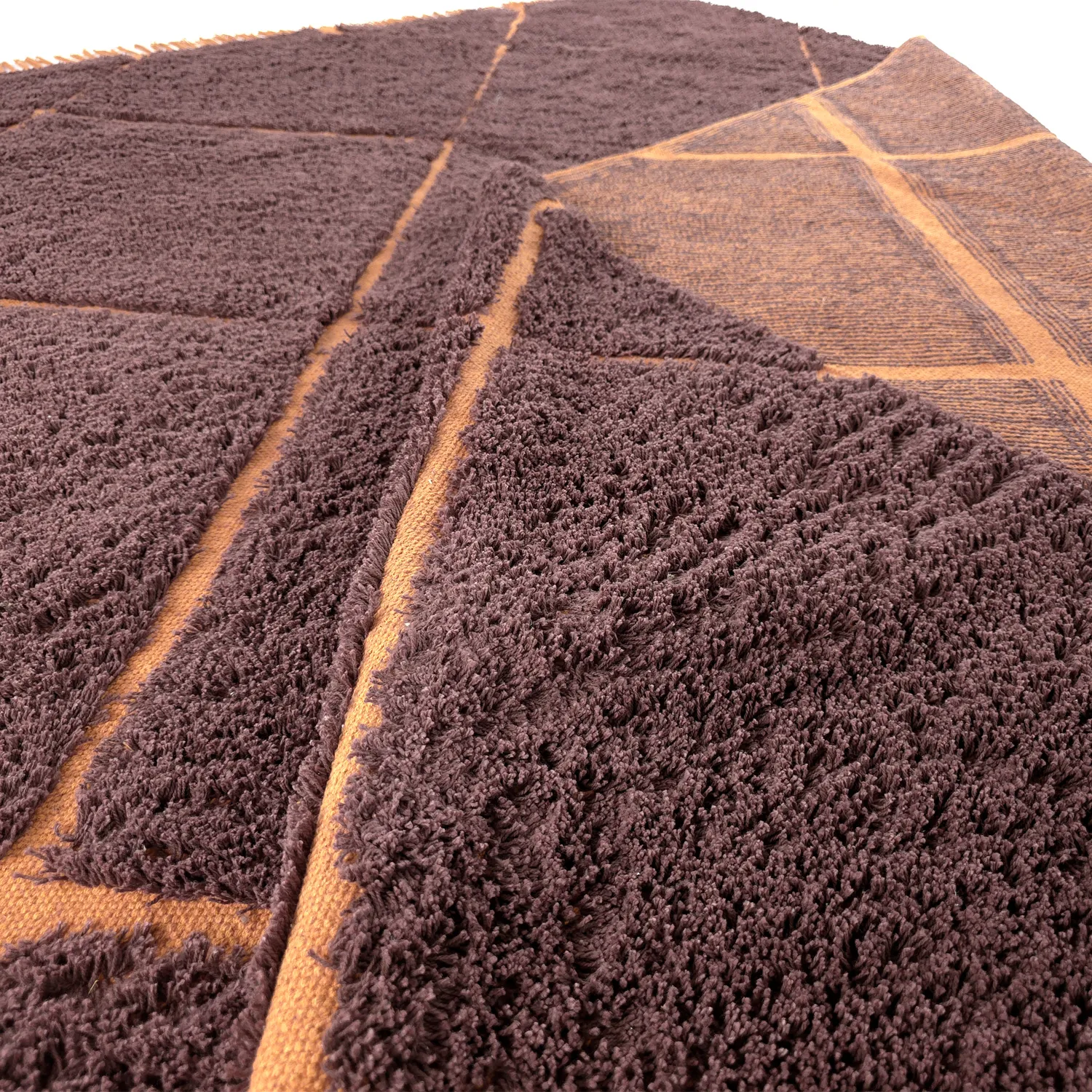 Ryetepper - Bellevue Natural Cotton Shaggy (rød/oransje)