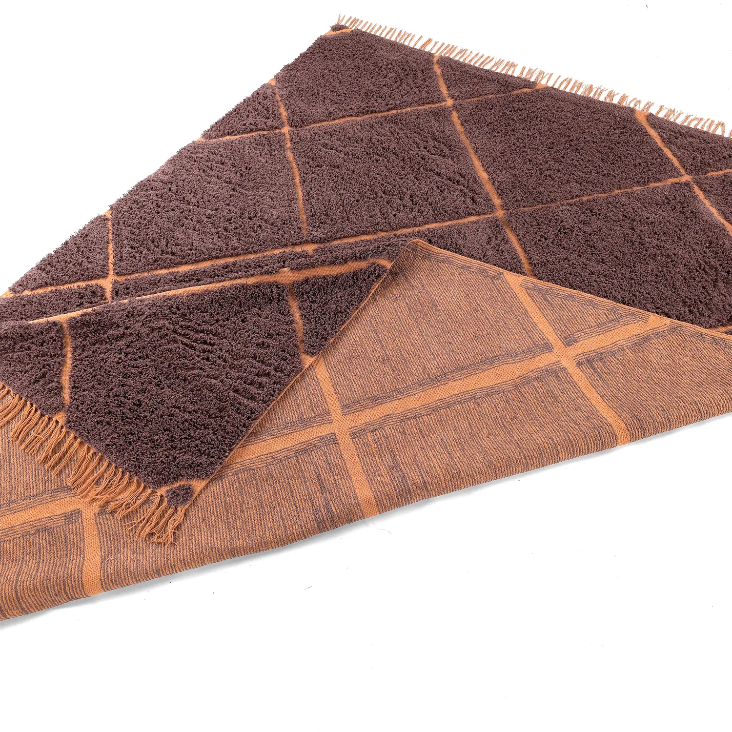 Ryetepper - Bellevue Natural Cotton Shaggy (rød/oransje)