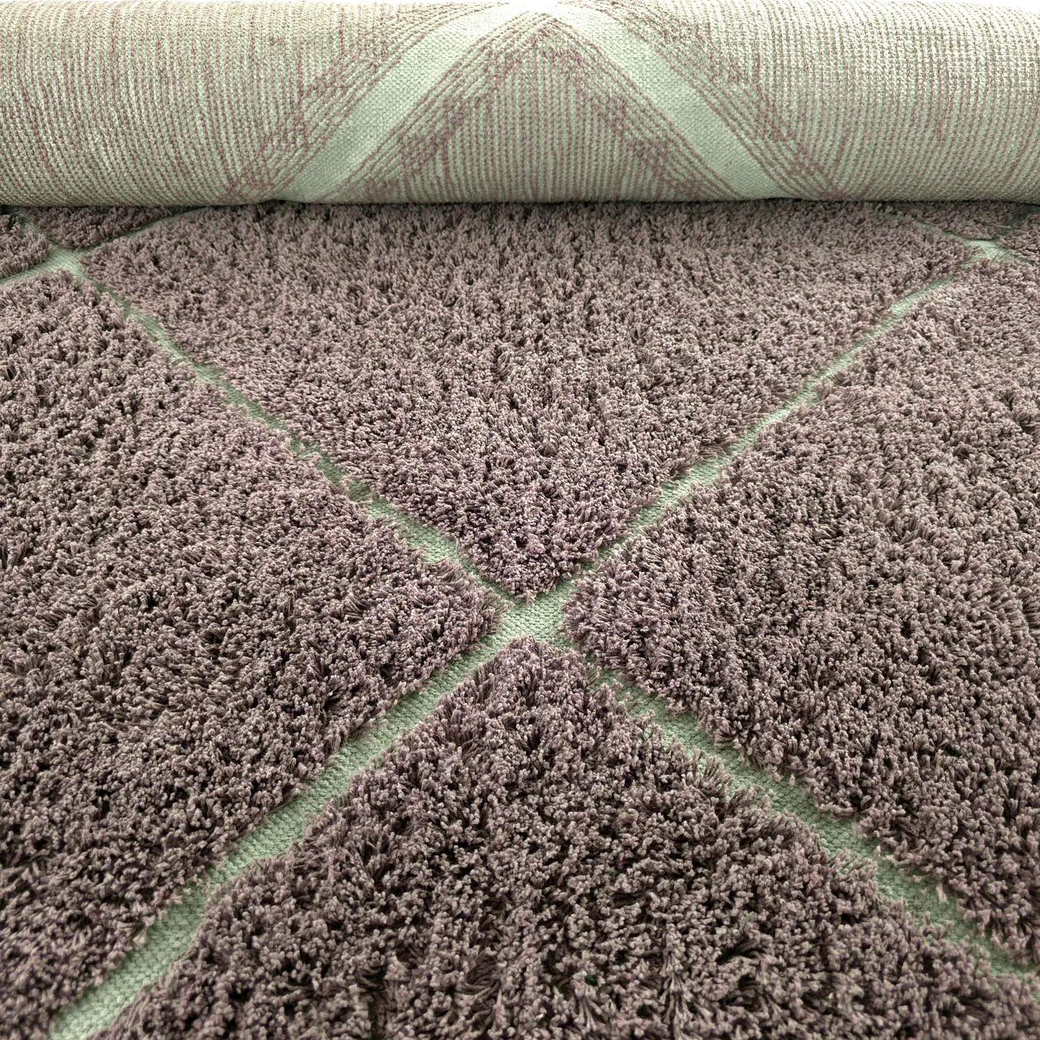 Ryetepper - Bellevue Natural Cotton Shaggy (taupe/grønn)