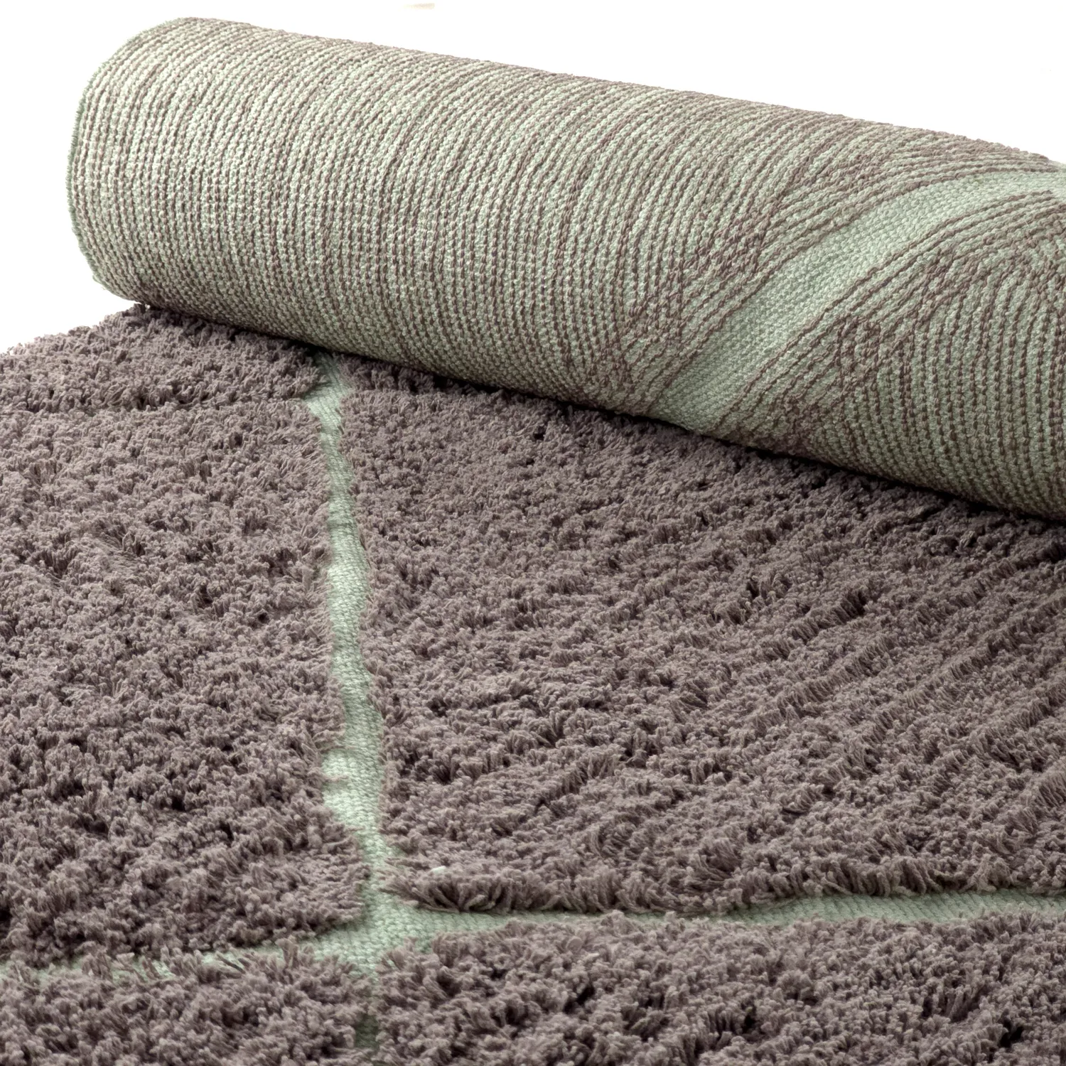 Ryetepper - Bellevue Natural Cotton Shaggy (taupe/grønn)