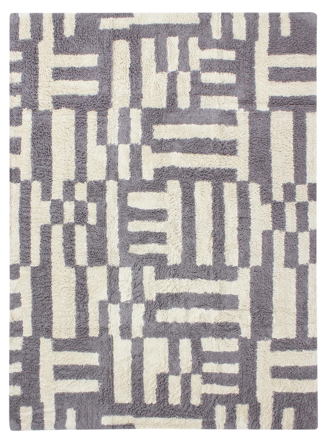 Ryetepper - Bergamo Natural Cotton Shaggy (grå/hvit)