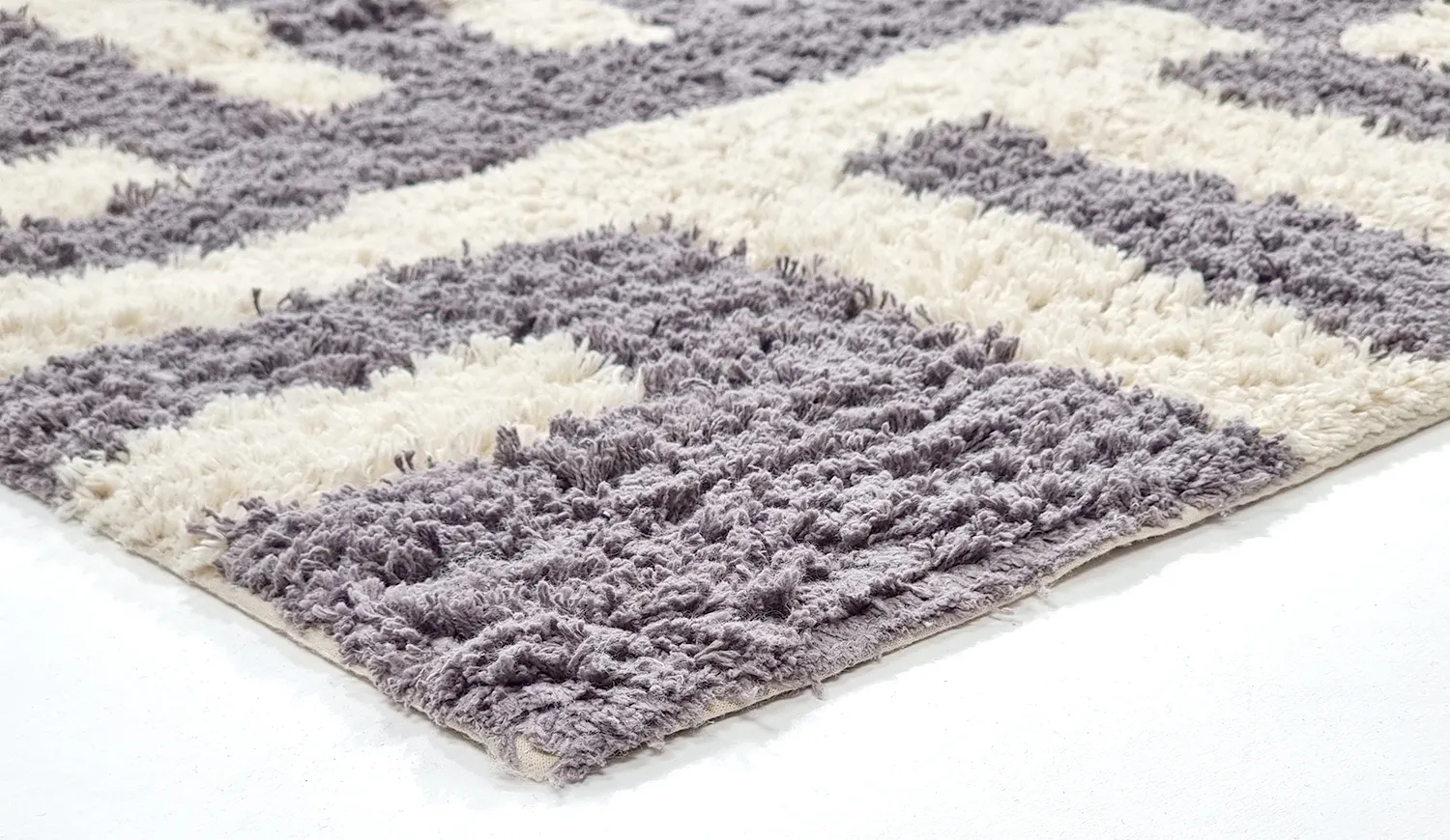 Ryetepper - Bergamo Natural Cotton Shaggy (grå/hvit)