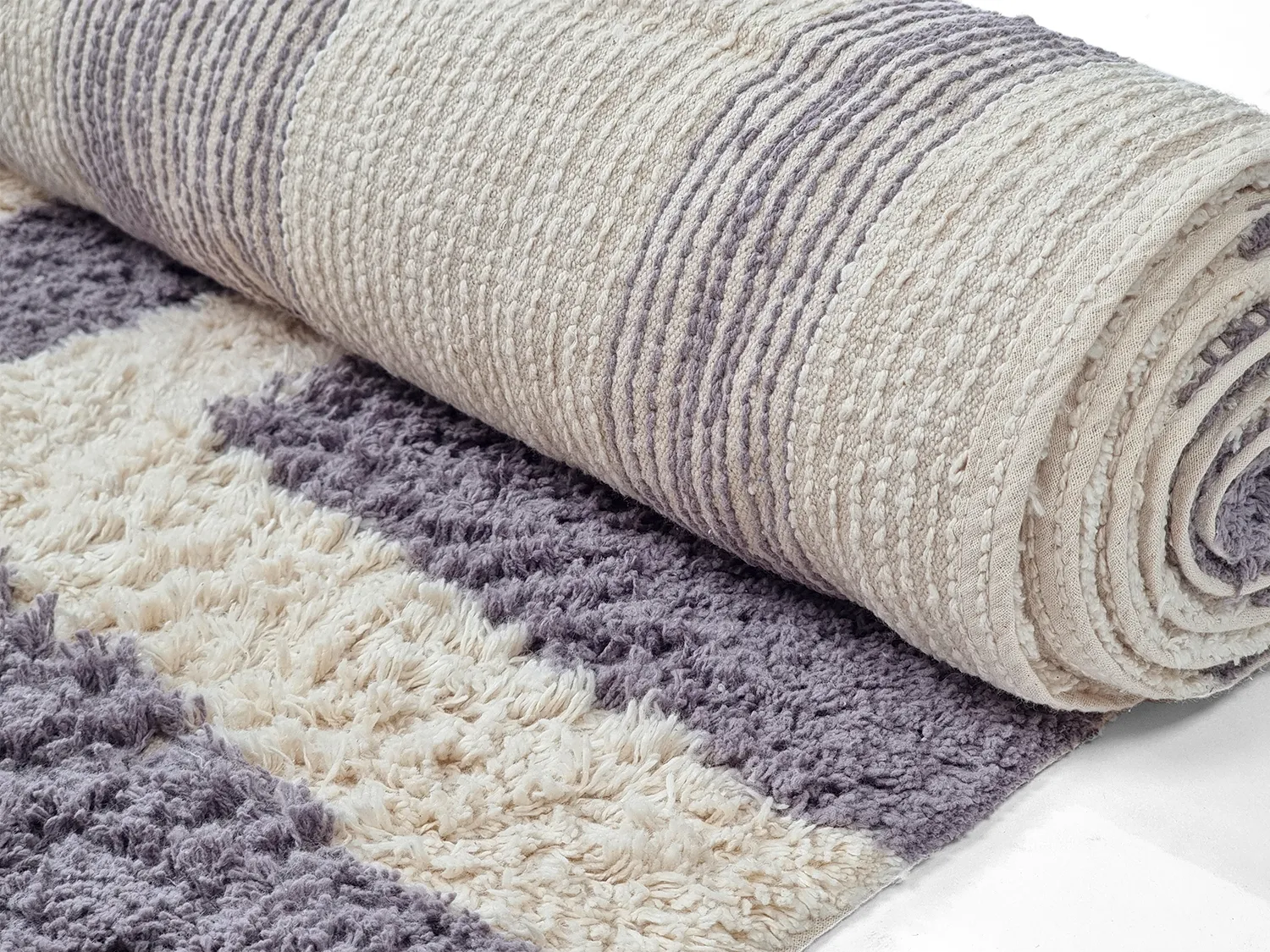 Ryetepper - Bergamo Natural Cotton Shaggy (grå/hvit)