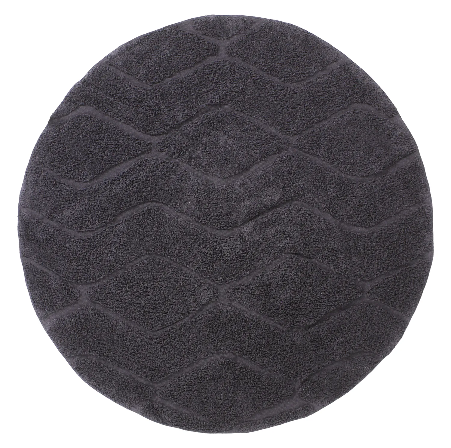 Runde tepper - Brynn Natural Cotton Shaggy (svart)