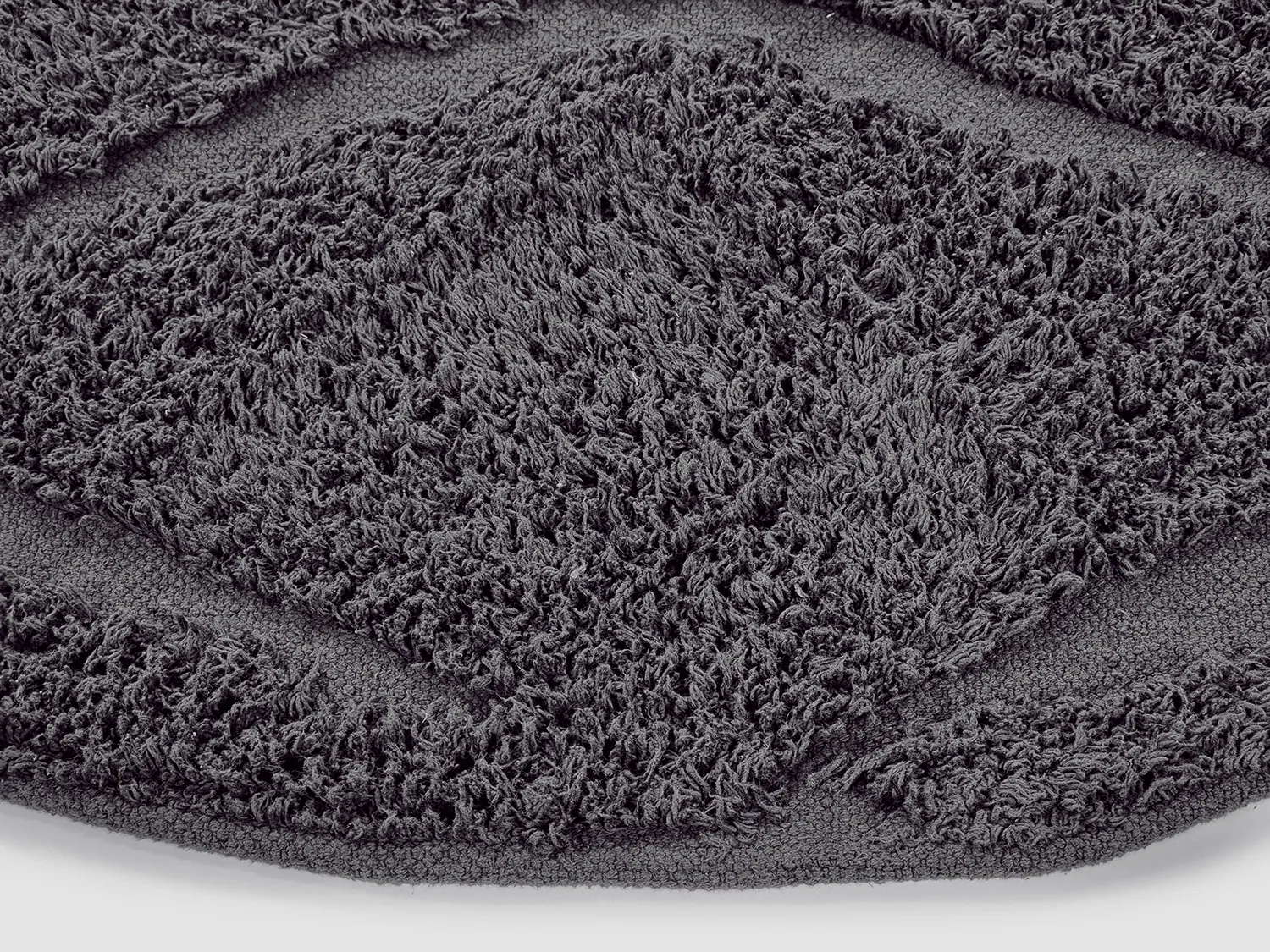 Runde tepper - Brynn Natural Cotton Shaggy (svart)