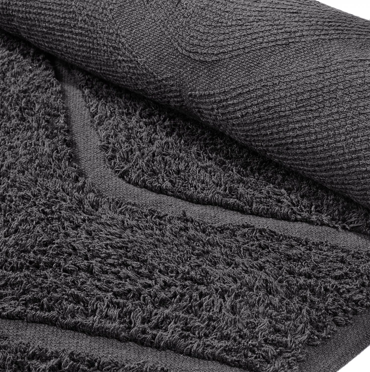 Runde tepper - Brynn Natural Cotton Shaggy (svart)