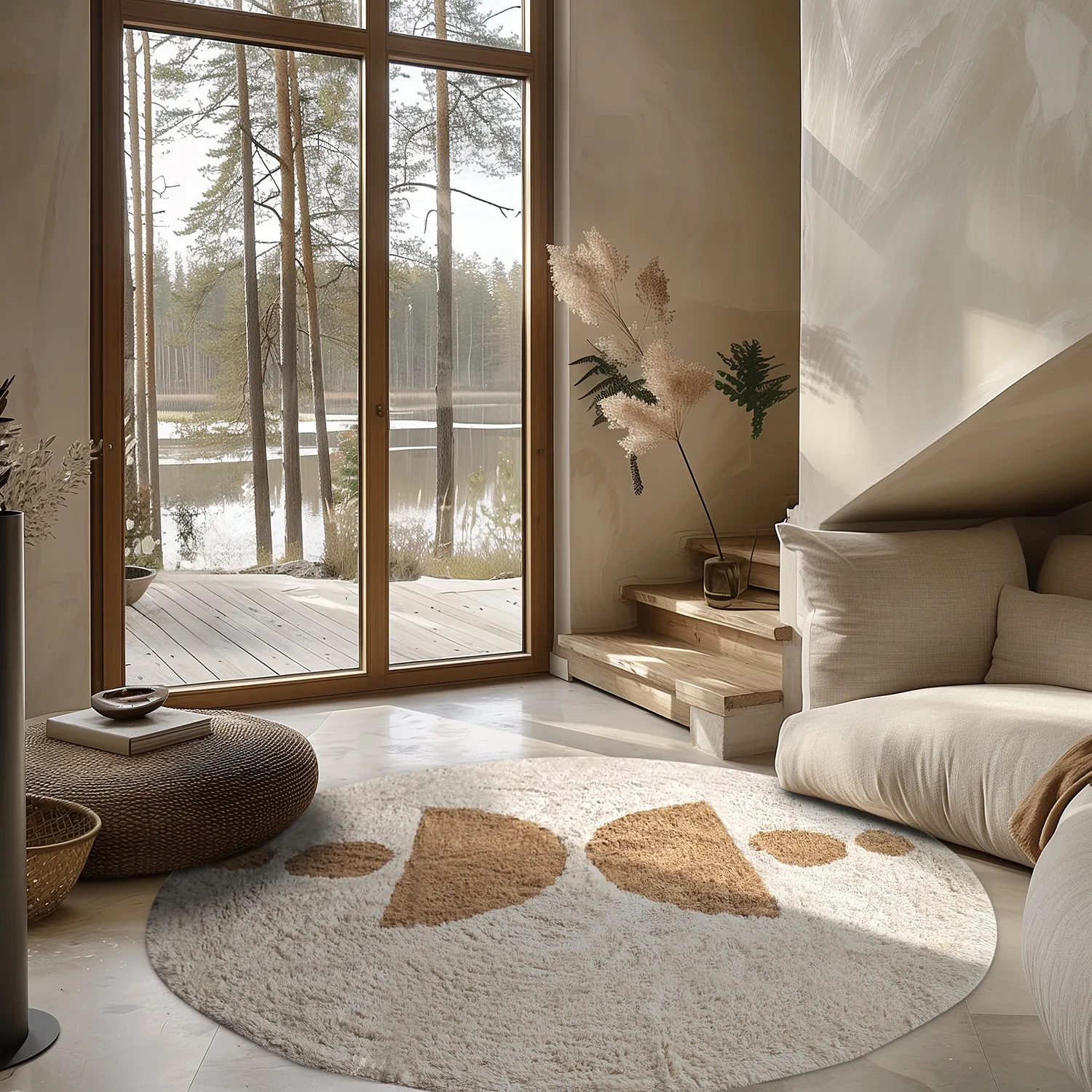 Runde tepper - Cervia Natural Cotton Shaggy (beige)