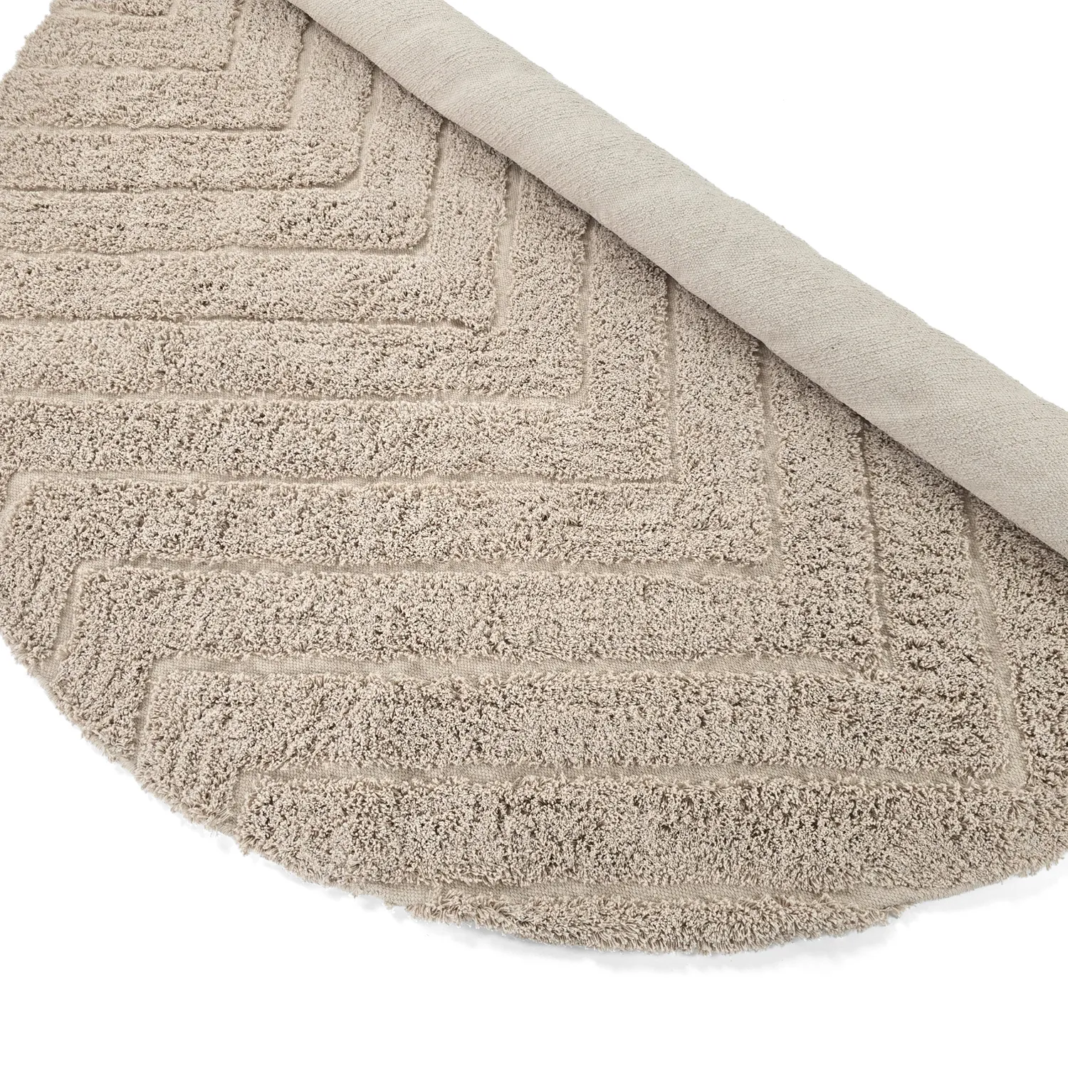 Runde tepper - Conara Natural Cotton Shaggy (beige)