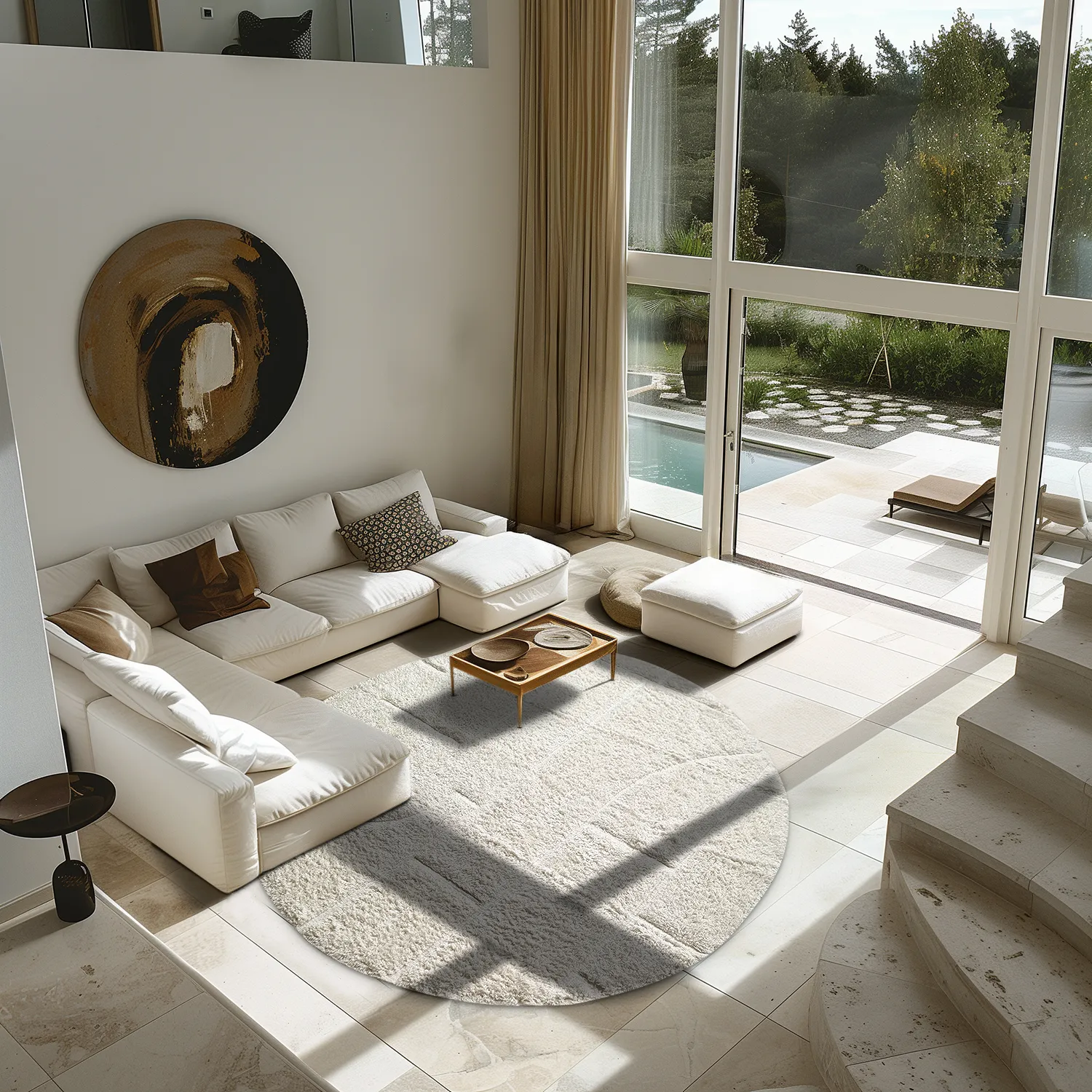 Runde tepper - Cremona Natural Cotton Shaggy (offwhite)