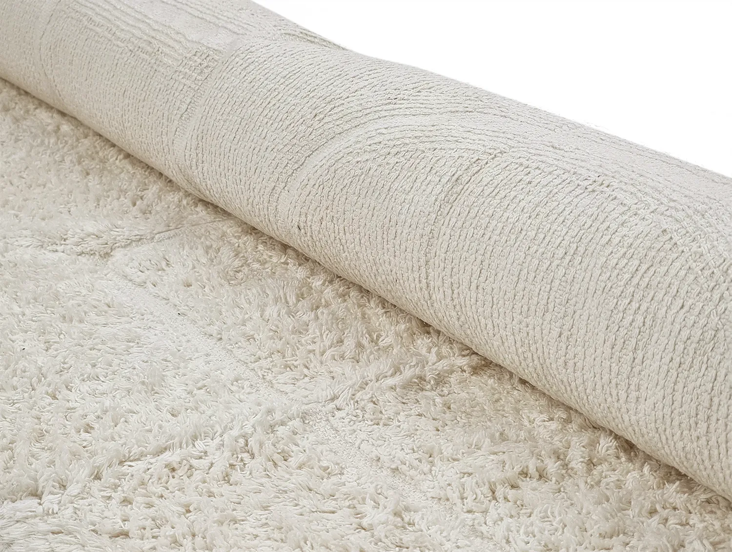 Runde tepper - Cremona Natural Cotton Shaggy (offwhite)