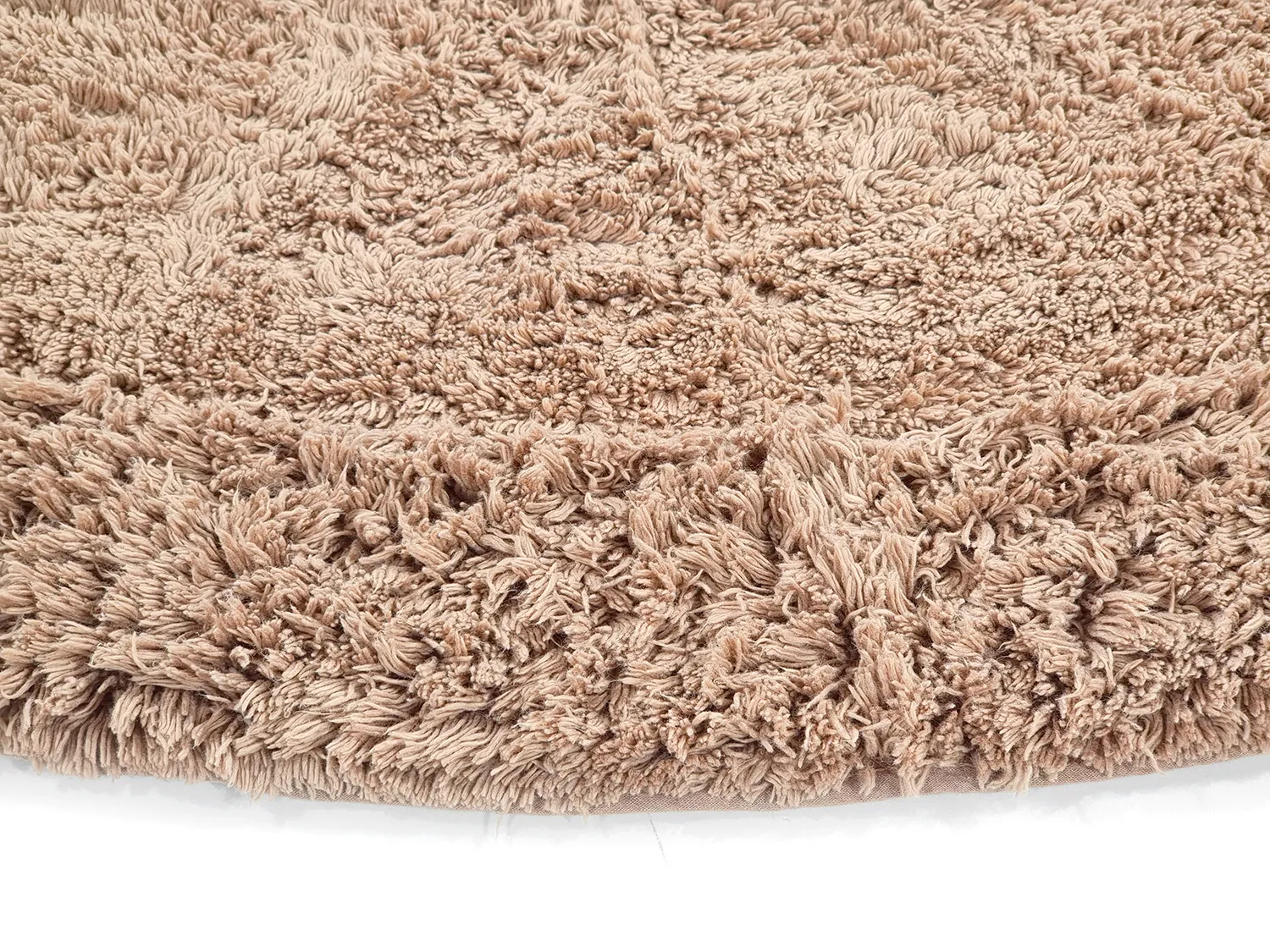 Runde tepper - Ebba Natural Cotton Shaggy (brun)