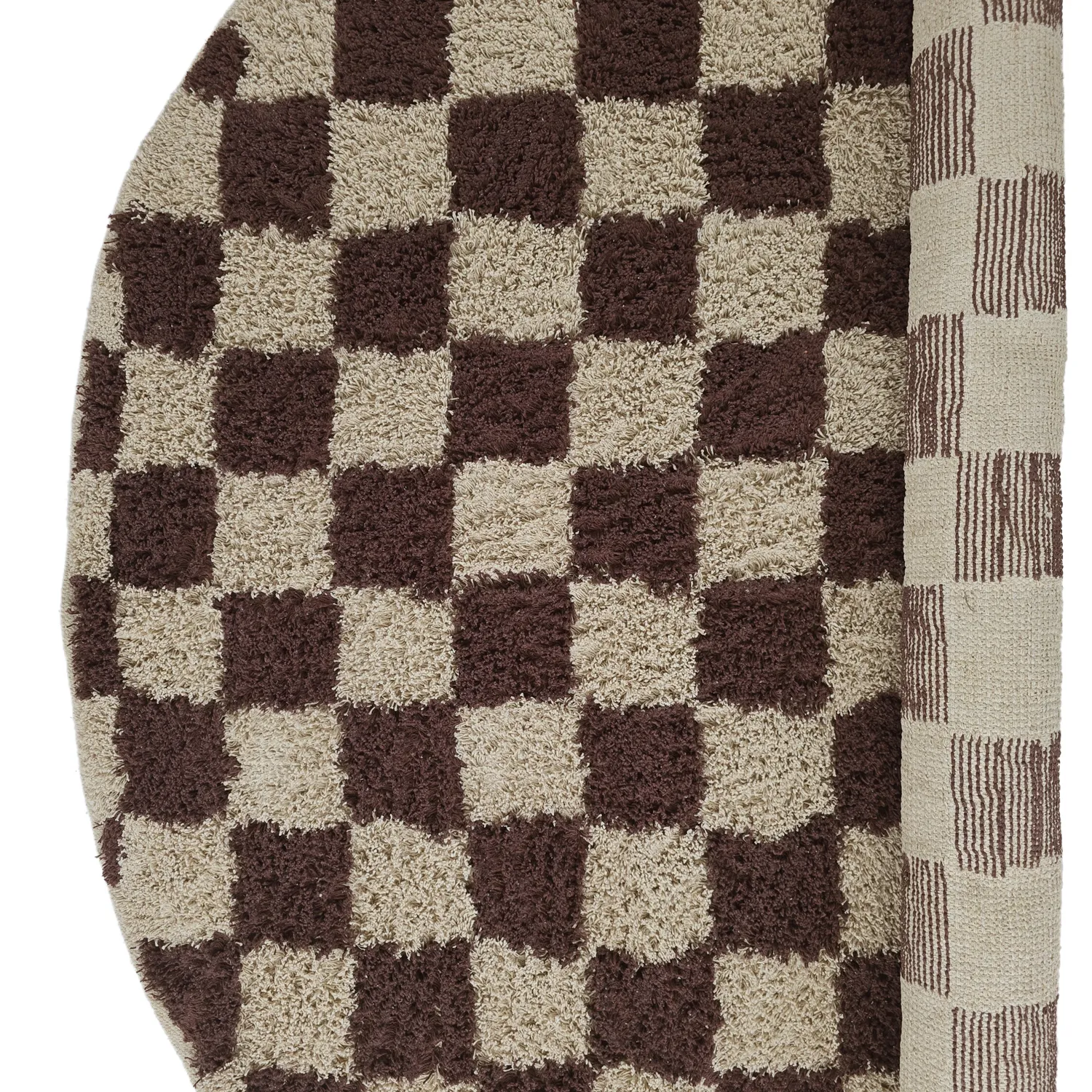 Runde tepper - Elsey Natural Cotton Shaggy (beige/brun)