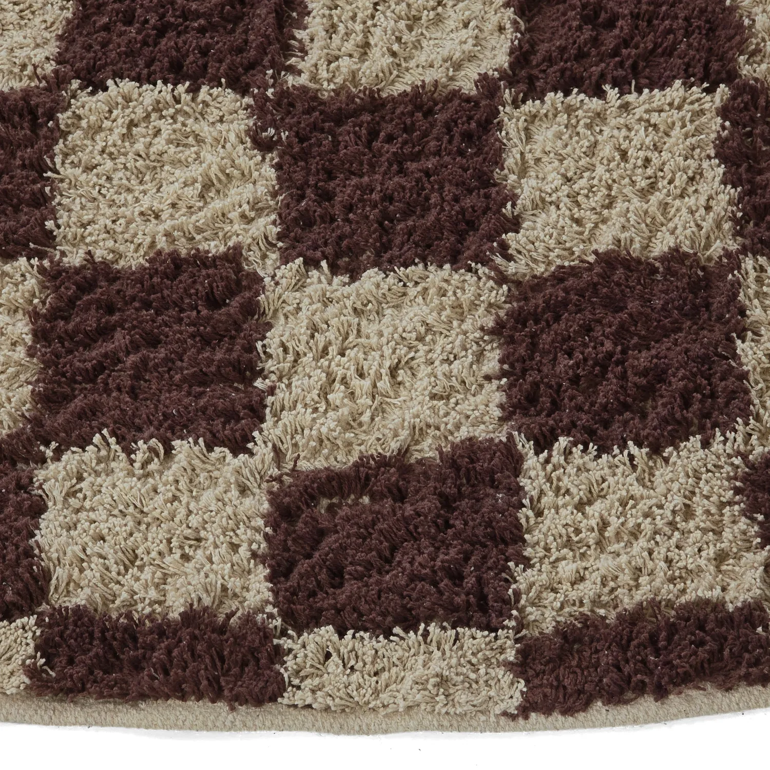 Runde tepper - Elsey Natural Cotton Shaggy (beige/brun)