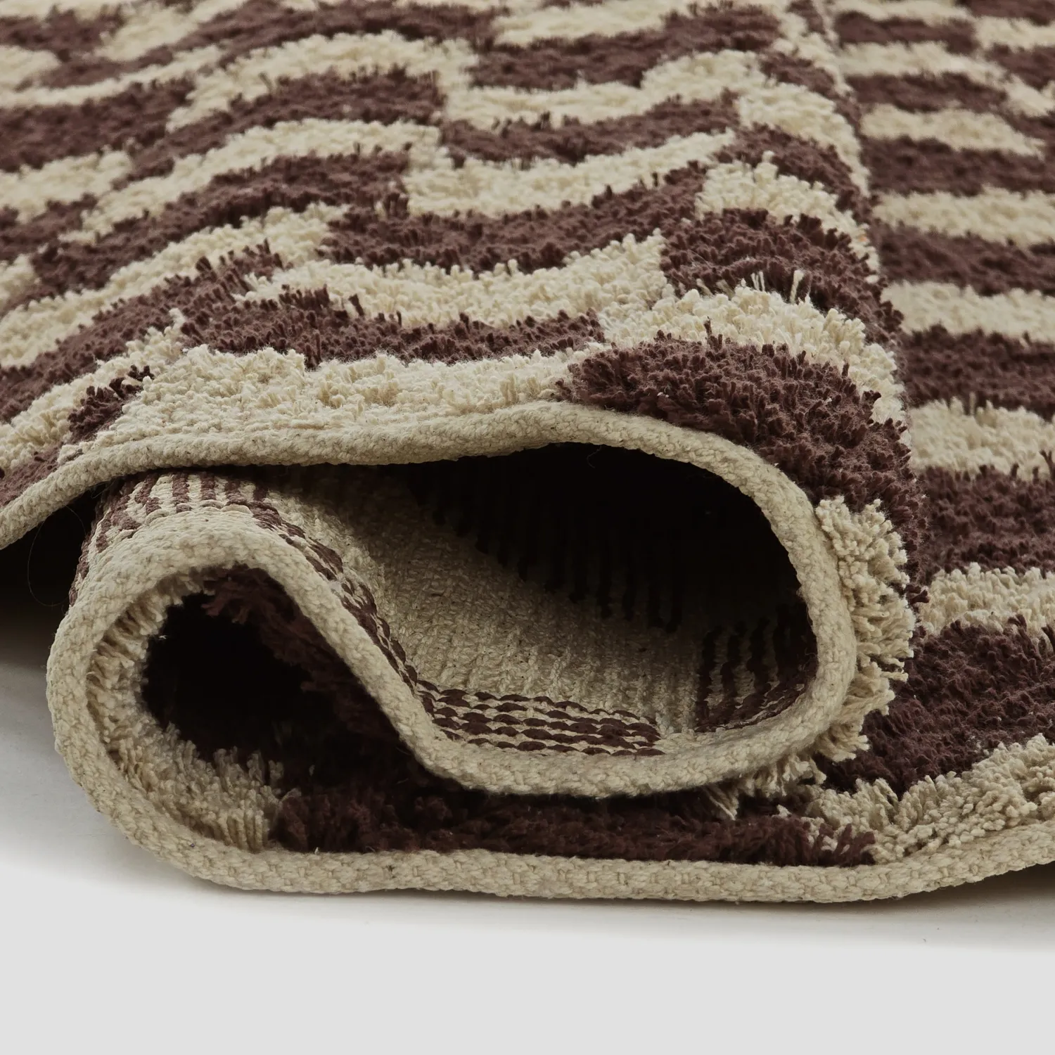 Runde tepper - Elsey Natural Cotton Shaggy (beige/brun)