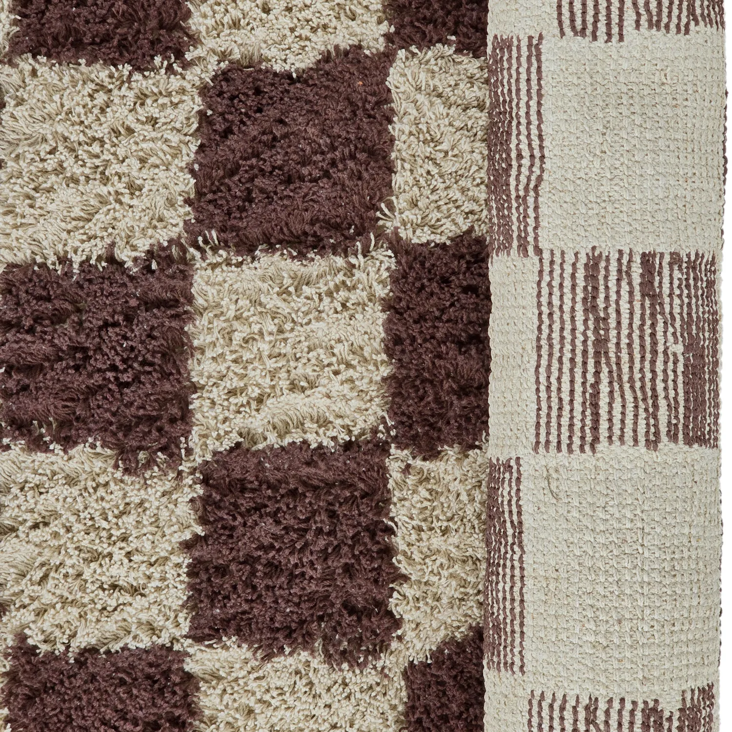 Runde tepper - Elsey Natural Cotton Shaggy (beige/brun)