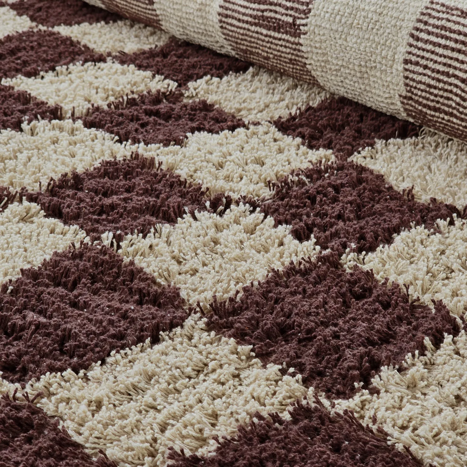 Runde tepper - Elsey Natural Cotton Shaggy (beige/brun)