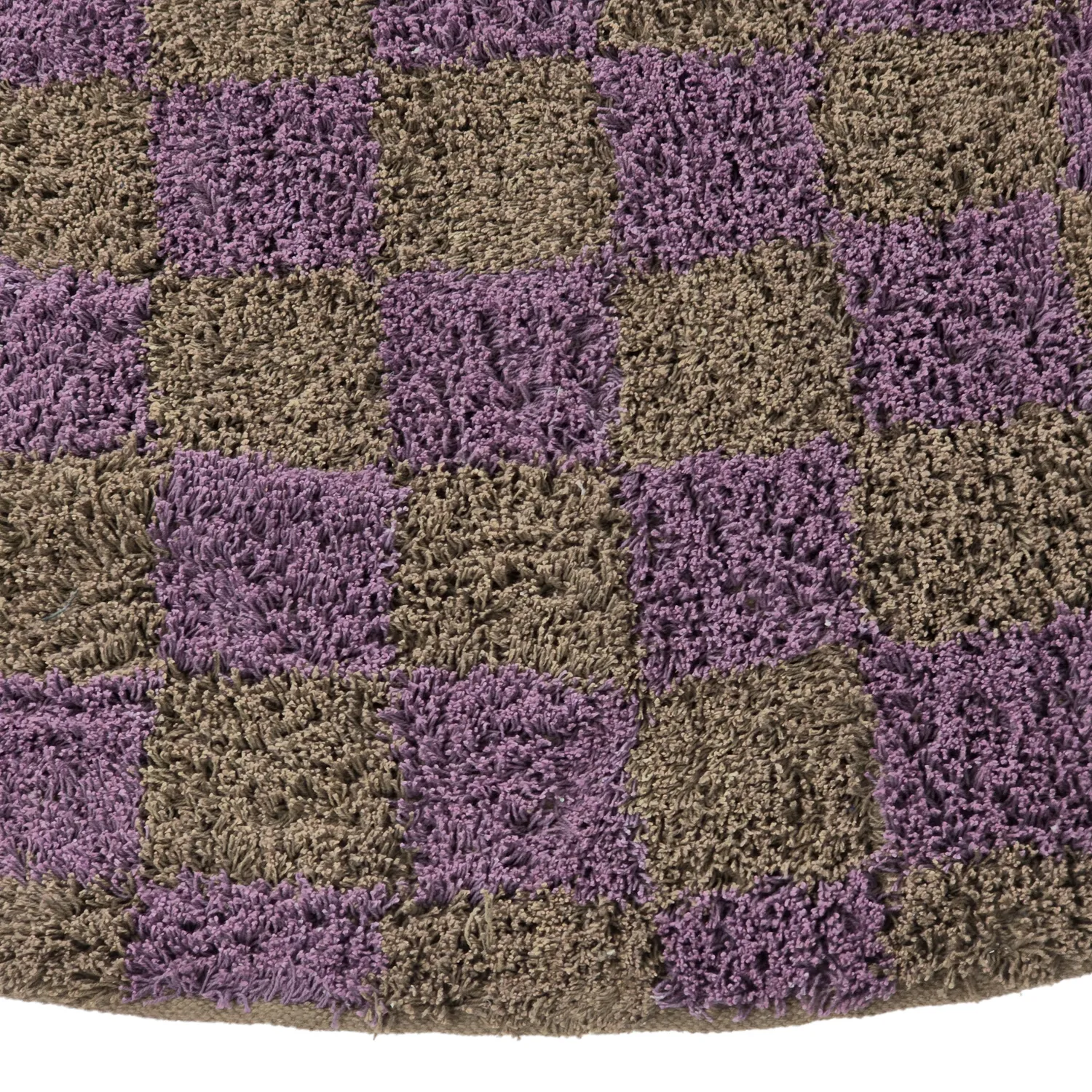 Runde tepper - Elsey Natural Cotton Shaggy (brun/lilla)