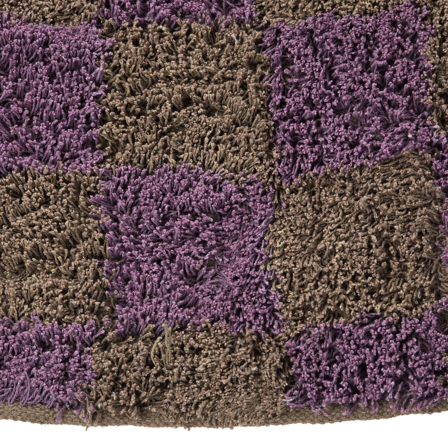 Runde tepper - Elsey Natural Cotton Shaggy (brun/lilla)