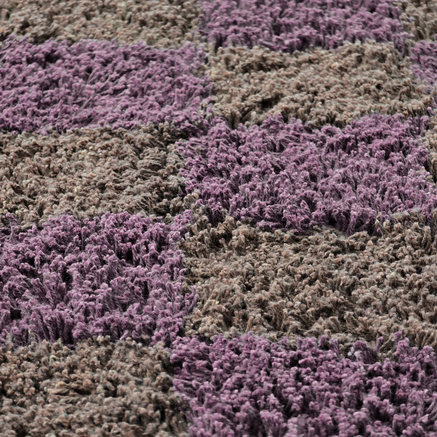 Runde tepper - Elsey Natural Cotton Shaggy (brun/lilla)