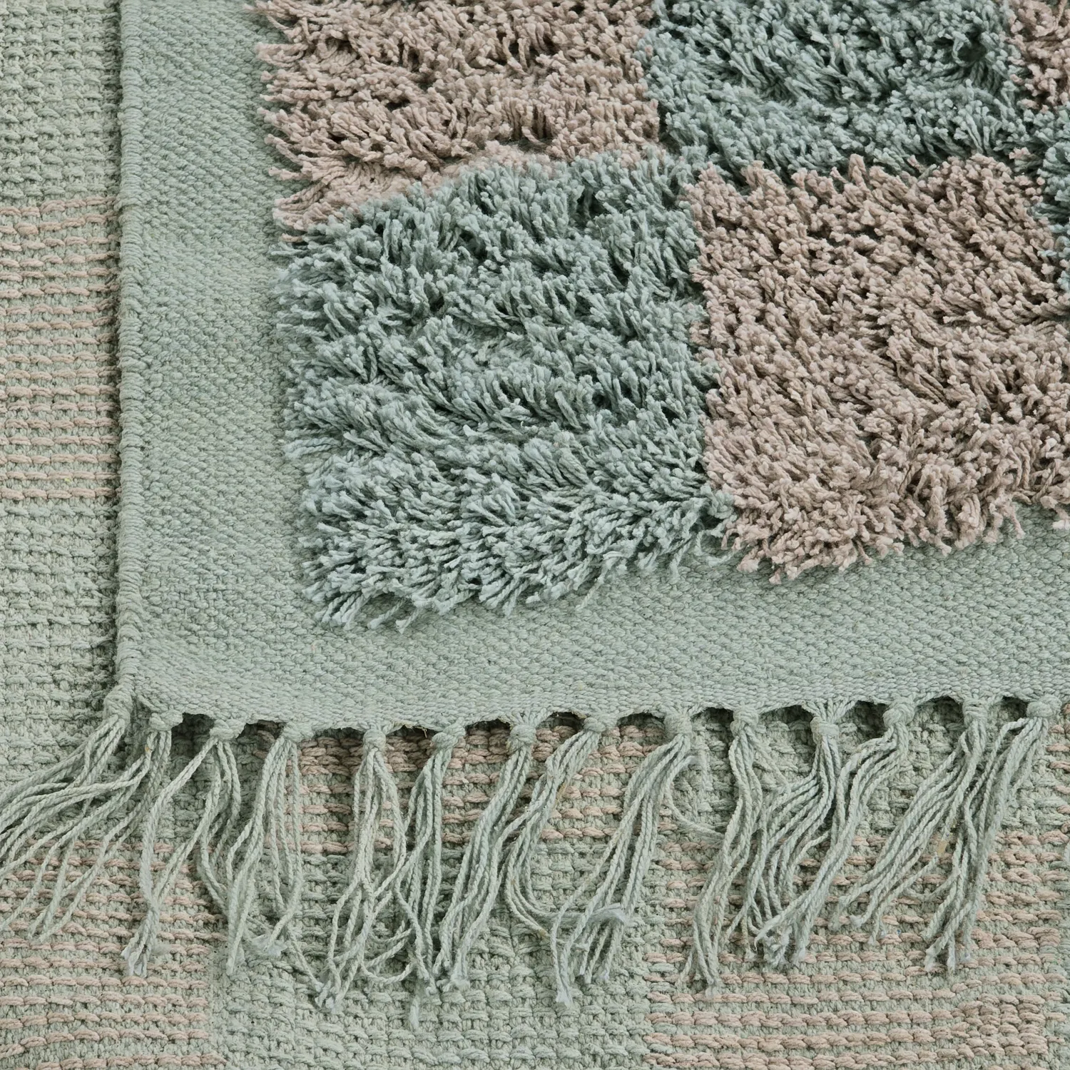 Ryetepper - Elsey Natural Cotton Shaggy (grå/rosa)
