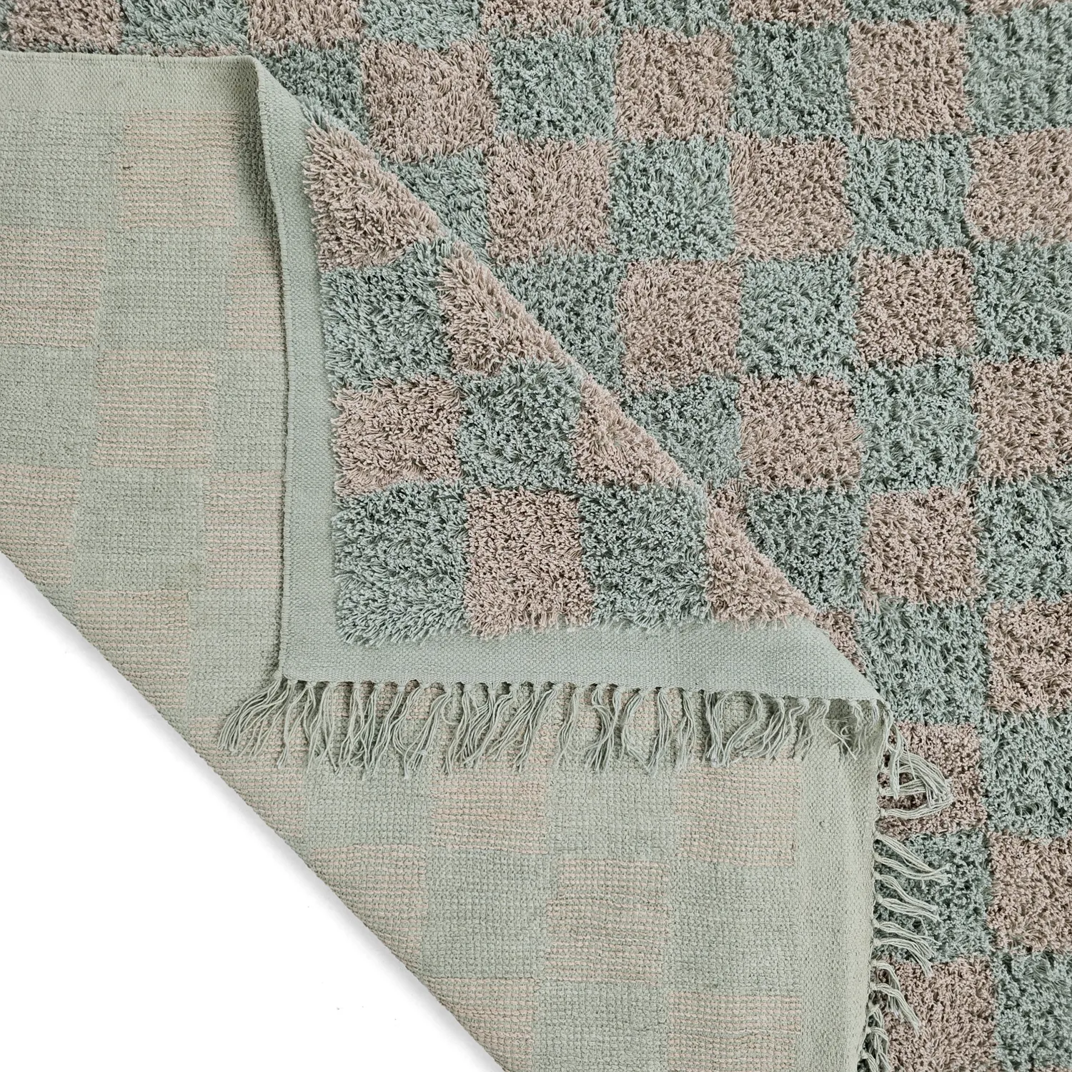 Ryetepper - Elsey Natural Cotton Shaggy (grå/rosa)