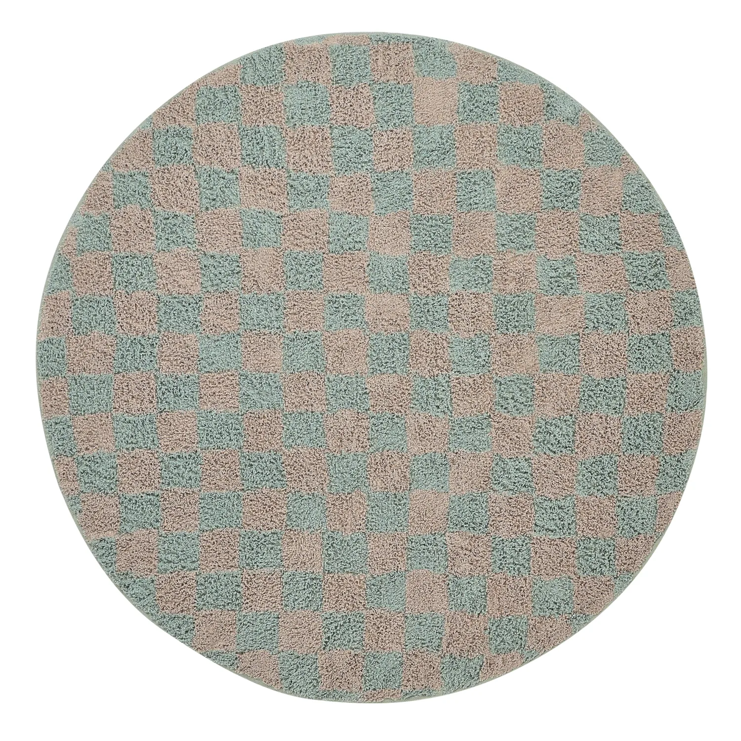 Runde tepper - Elsey Natural Cotton Shaggy (grå/rosa)