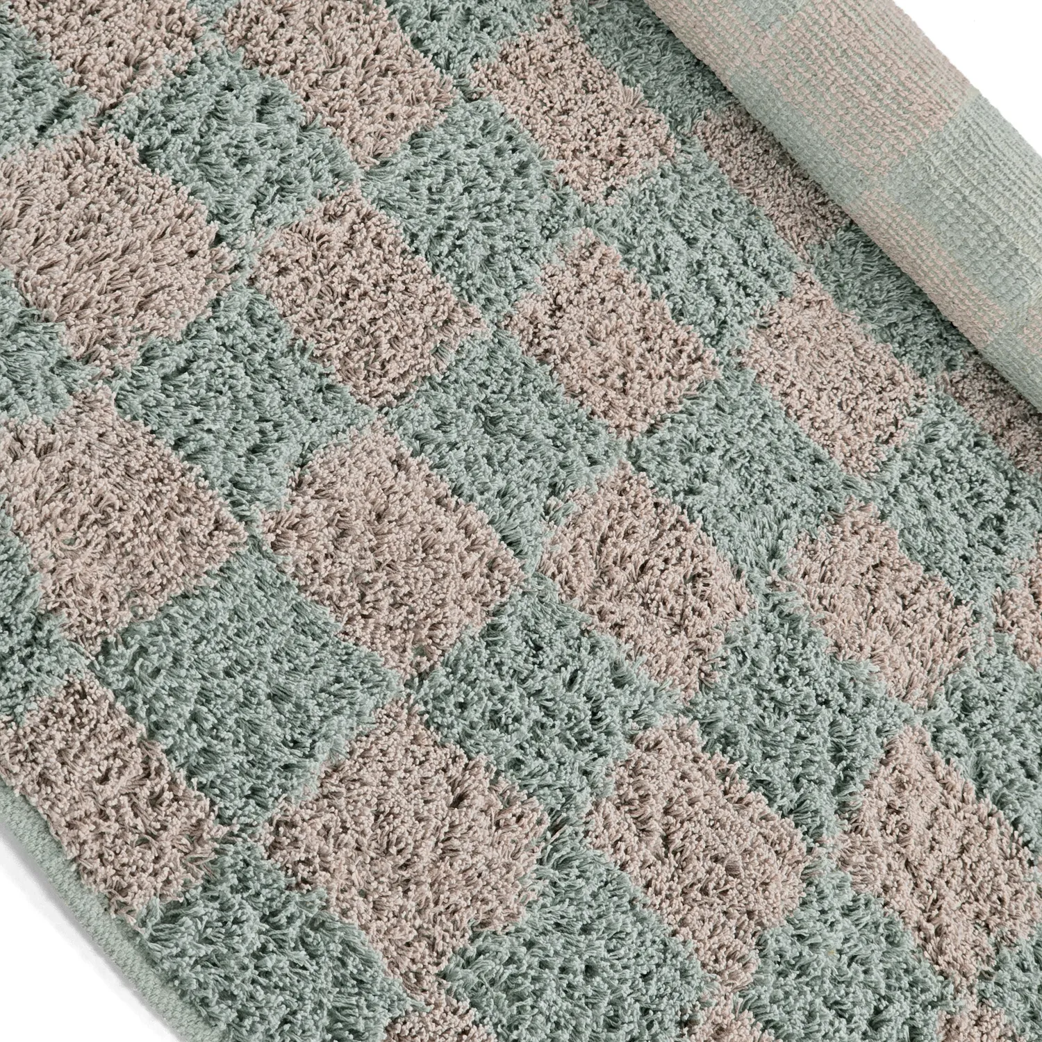 Runde tepper - Elsey Natural Cotton Shaggy (grå/rosa)
