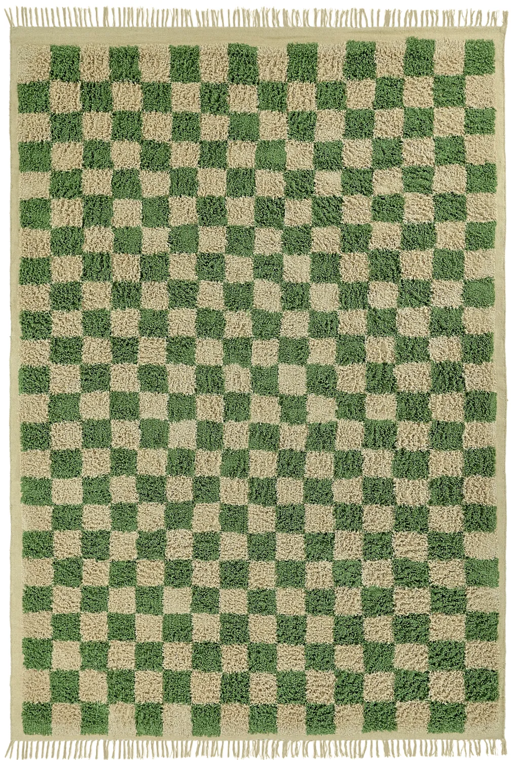Ryetepper - Elsey Natural Cotton Shaggy (grønn/beige)