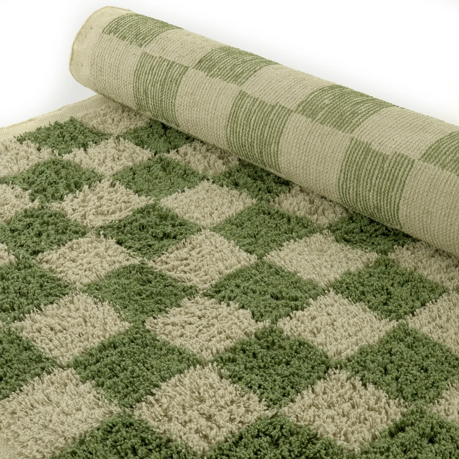 Ryetepper - Elsey Natural Cotton Shaggy (grønn/beige)
