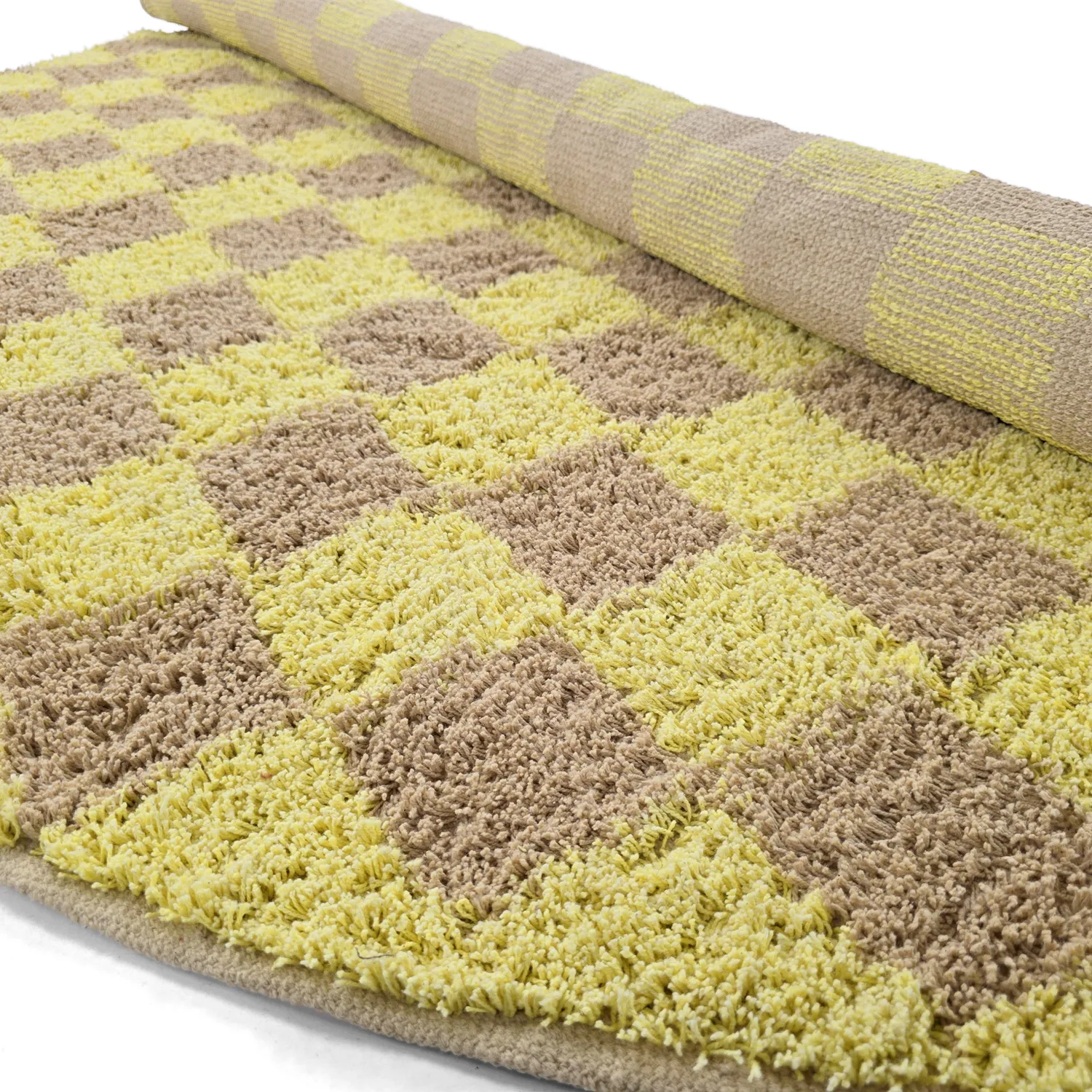 Runde tepper - Elsey Natural Cotton Shaggy (gul/beige)