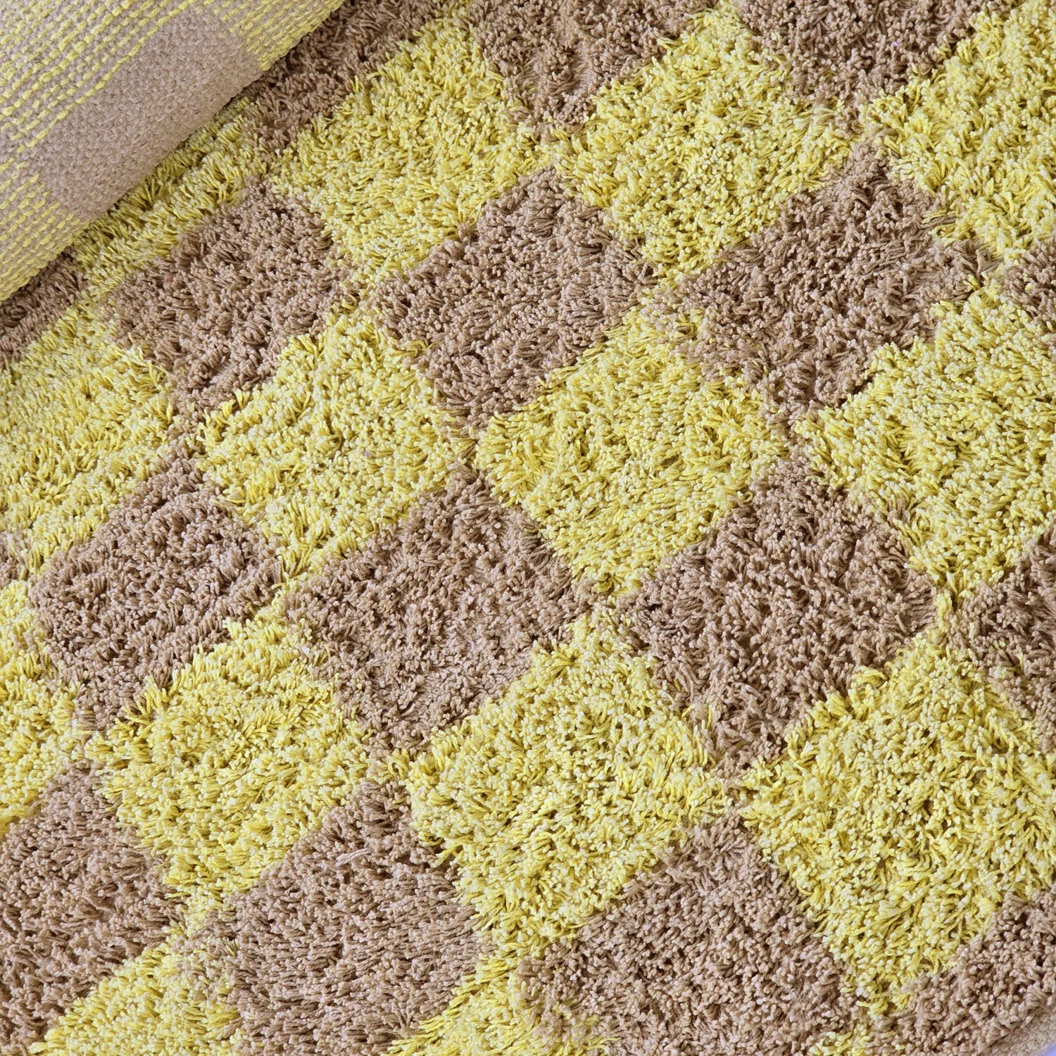 Runde tepper - Elsey Natural Cotton Shaggy (gul/beige)