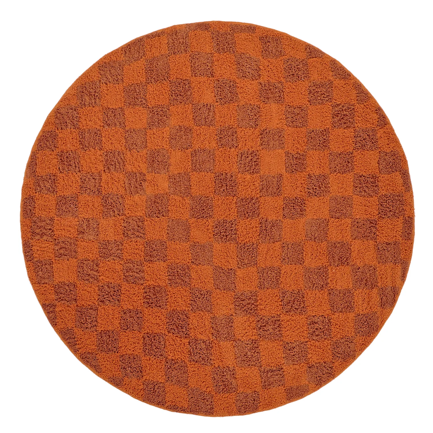 Runde tepper - Elsey Natural Cotton Shaggy (oransje/rød)