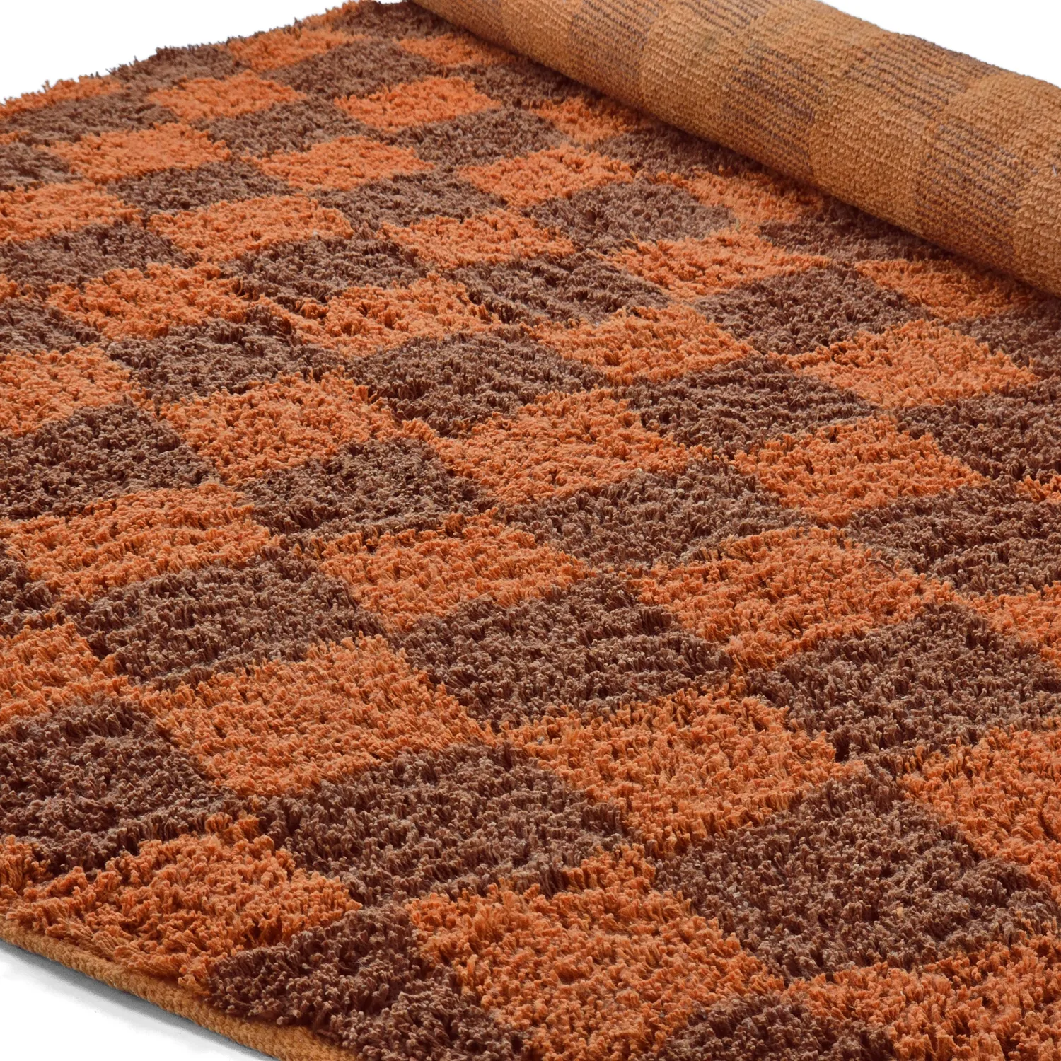 Runde tepper - Elsey Natural Cotton Shaggy (oransje/rød)