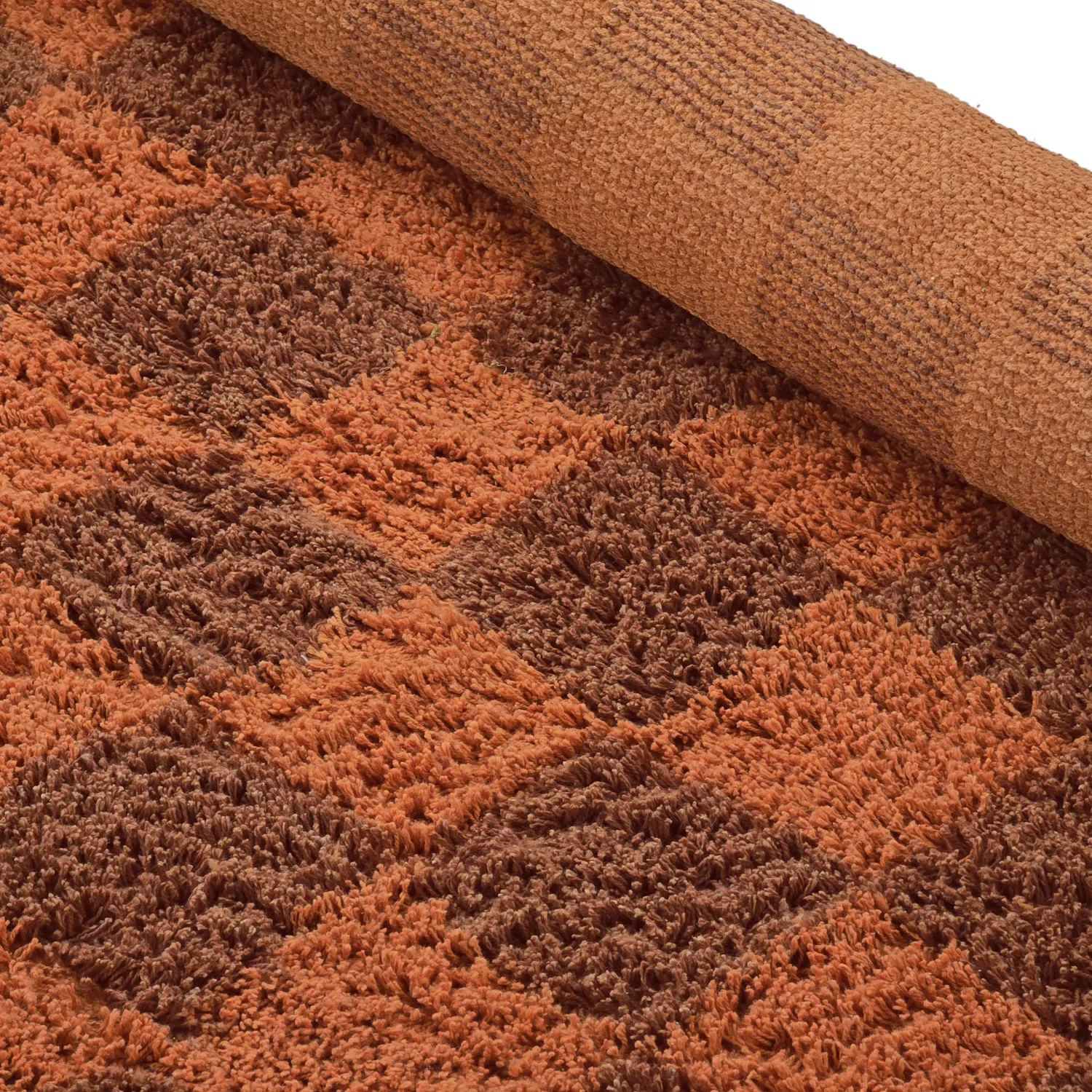 Runde tepper - Elsey Natural Cotton Shaggy (oransje/rød)