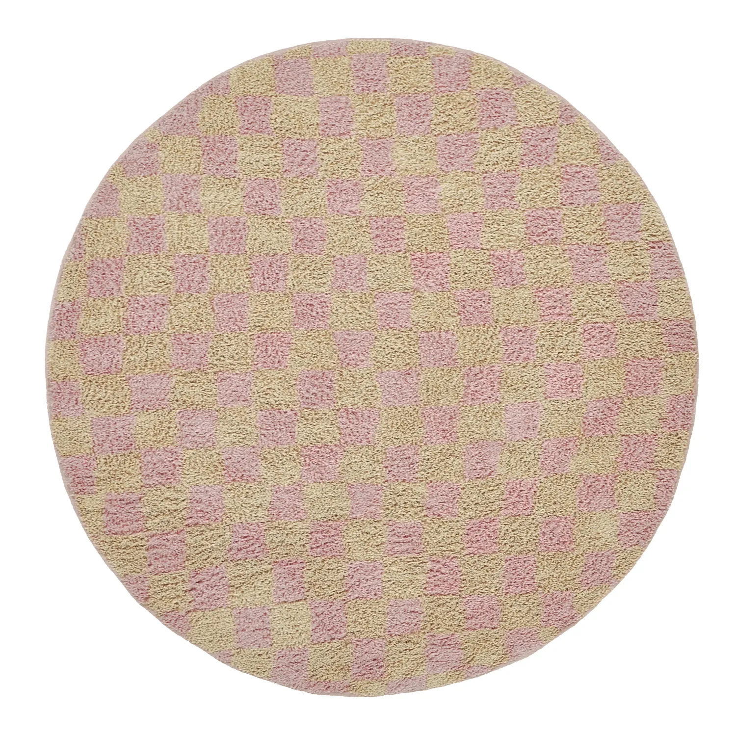Runde tepper - Elsey Natural Cotton Shaggy (rosa/oransje)