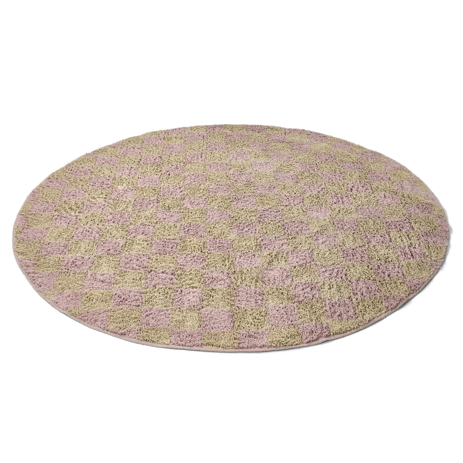 Runde tepper - Elsey Natural Cotton Shaggy (rosa/oransje)