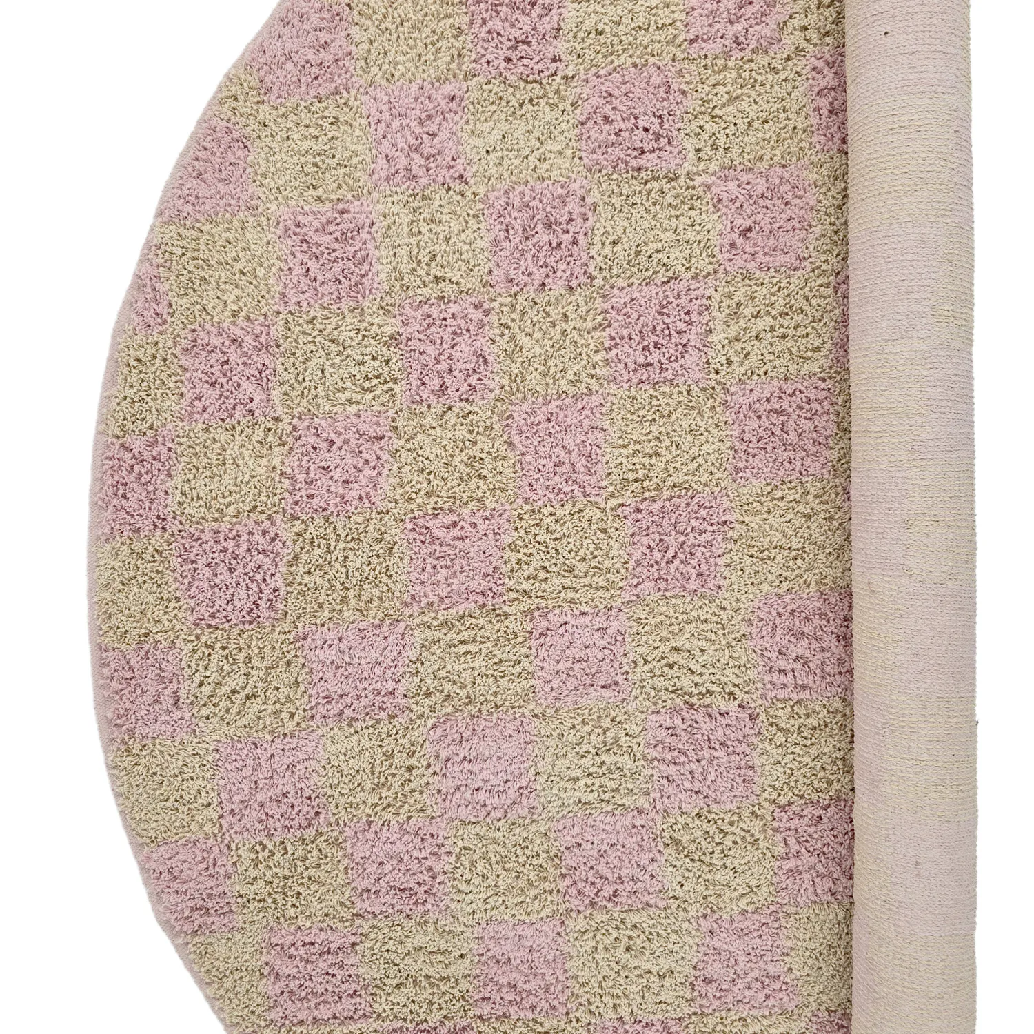 Runde tepper - Elsey Natural Cotton Shaggy (rosa/oransje)