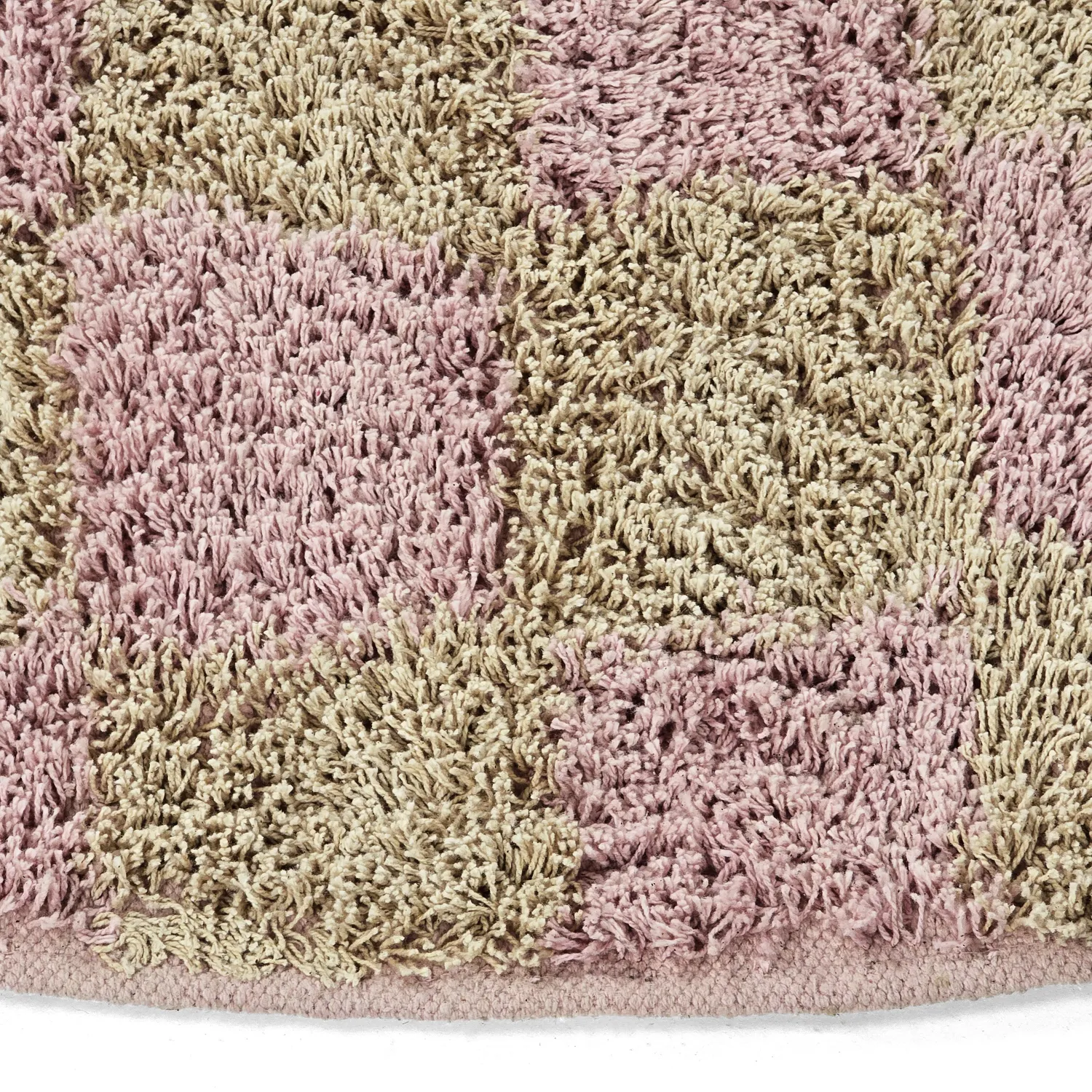Runde tepper - Elsey Natural Cotton Shaggy (rosa/oransje)