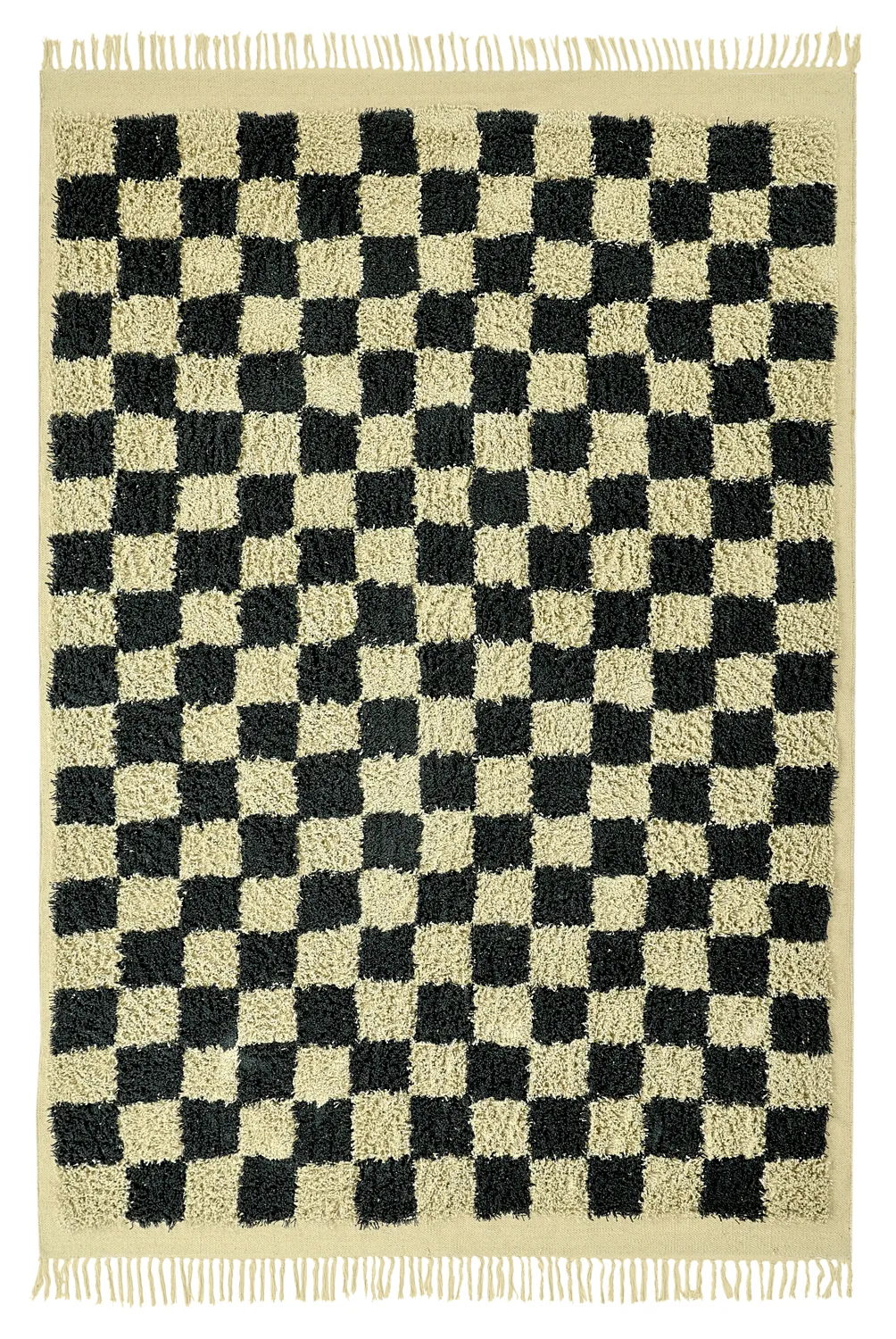 Ryetepper - Elsey Natural Cotton Shaggy (svart/beige)