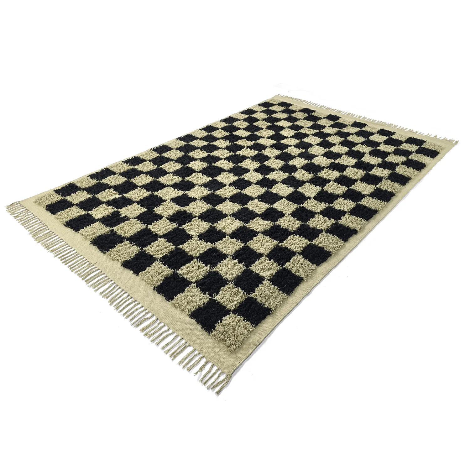 Ryetepper - Elsey Natural Cotton Shaggy (svart/beige)