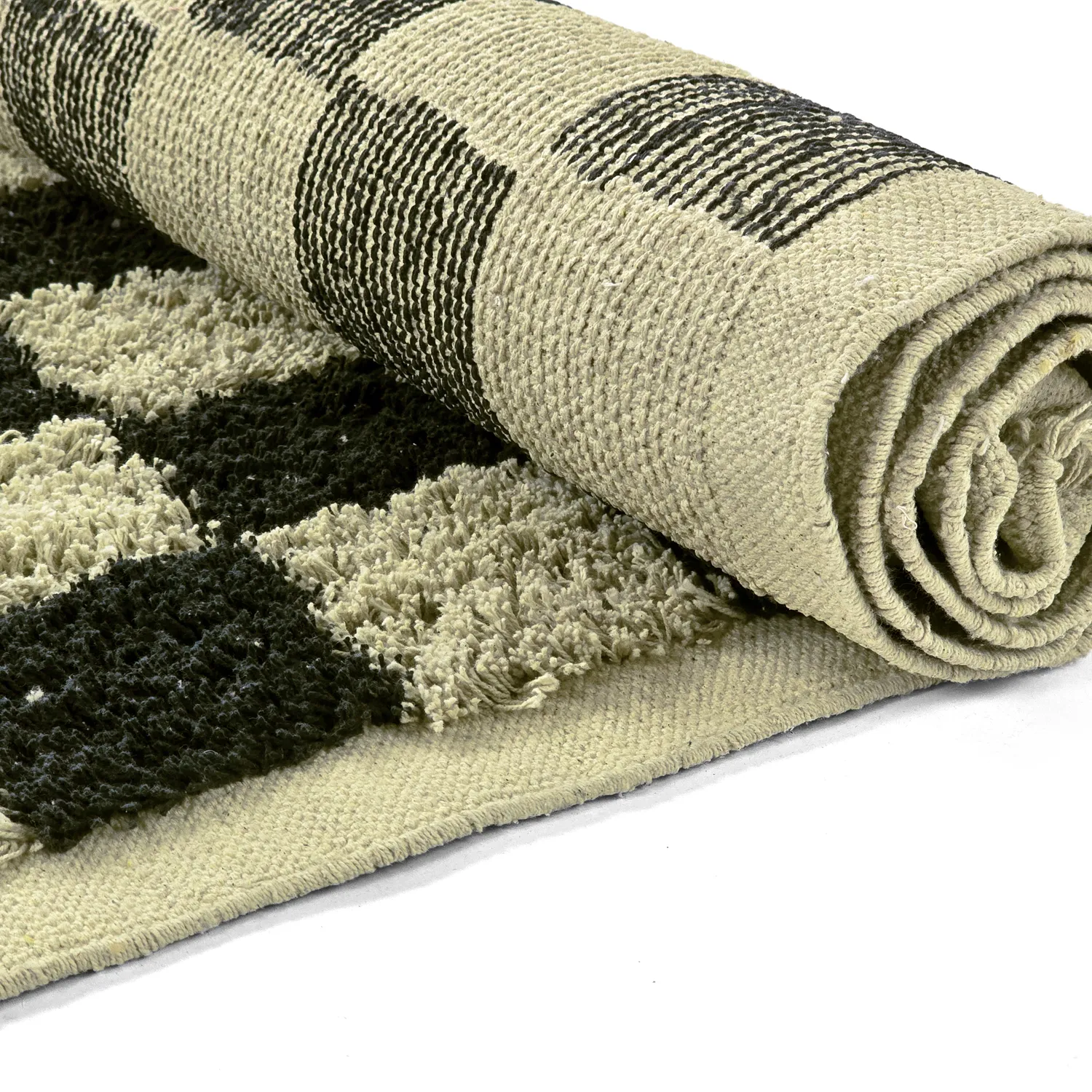 Ryetepper - Elsey Natural Cotton Shaggy (svart/beige)
