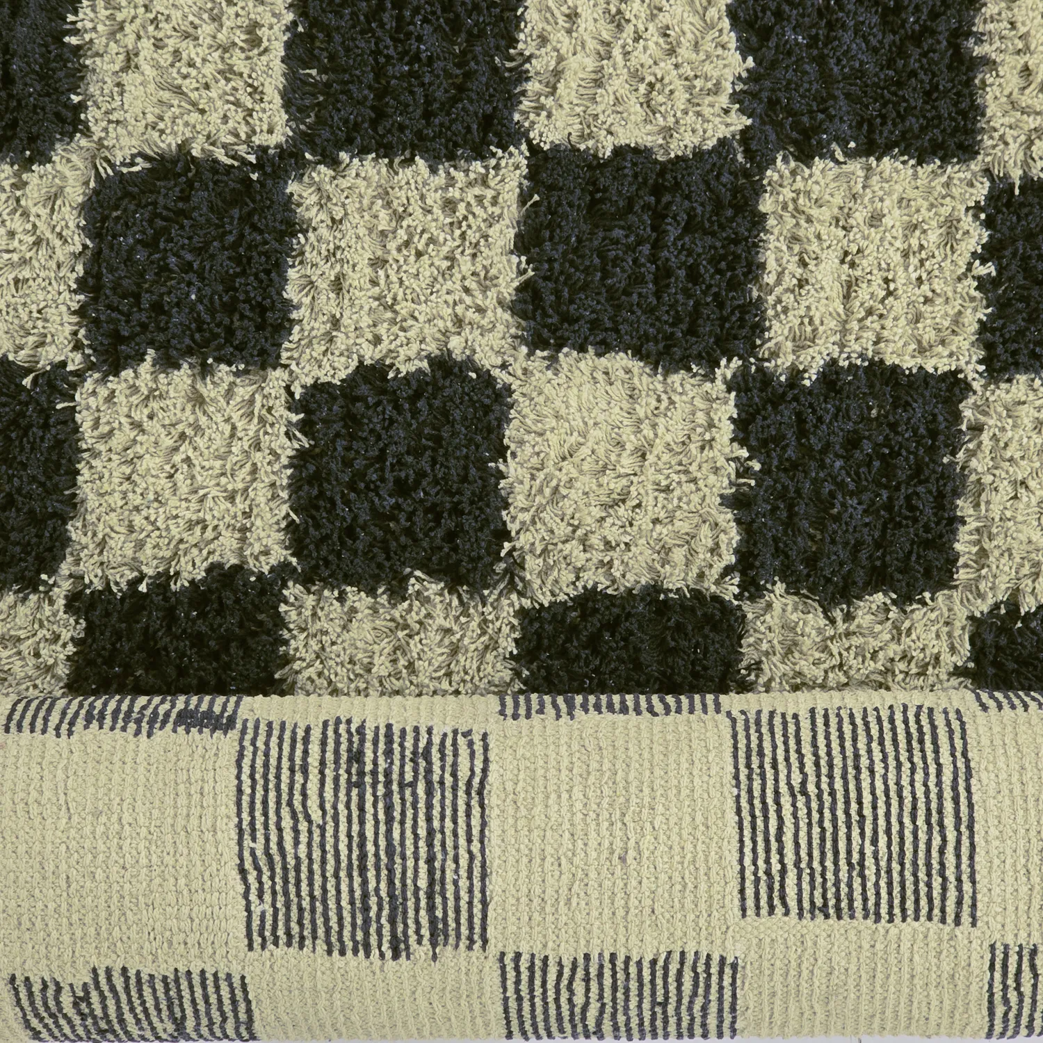 Ryetepper - Elsey Natural Cotton Shaggy (svart/beige)