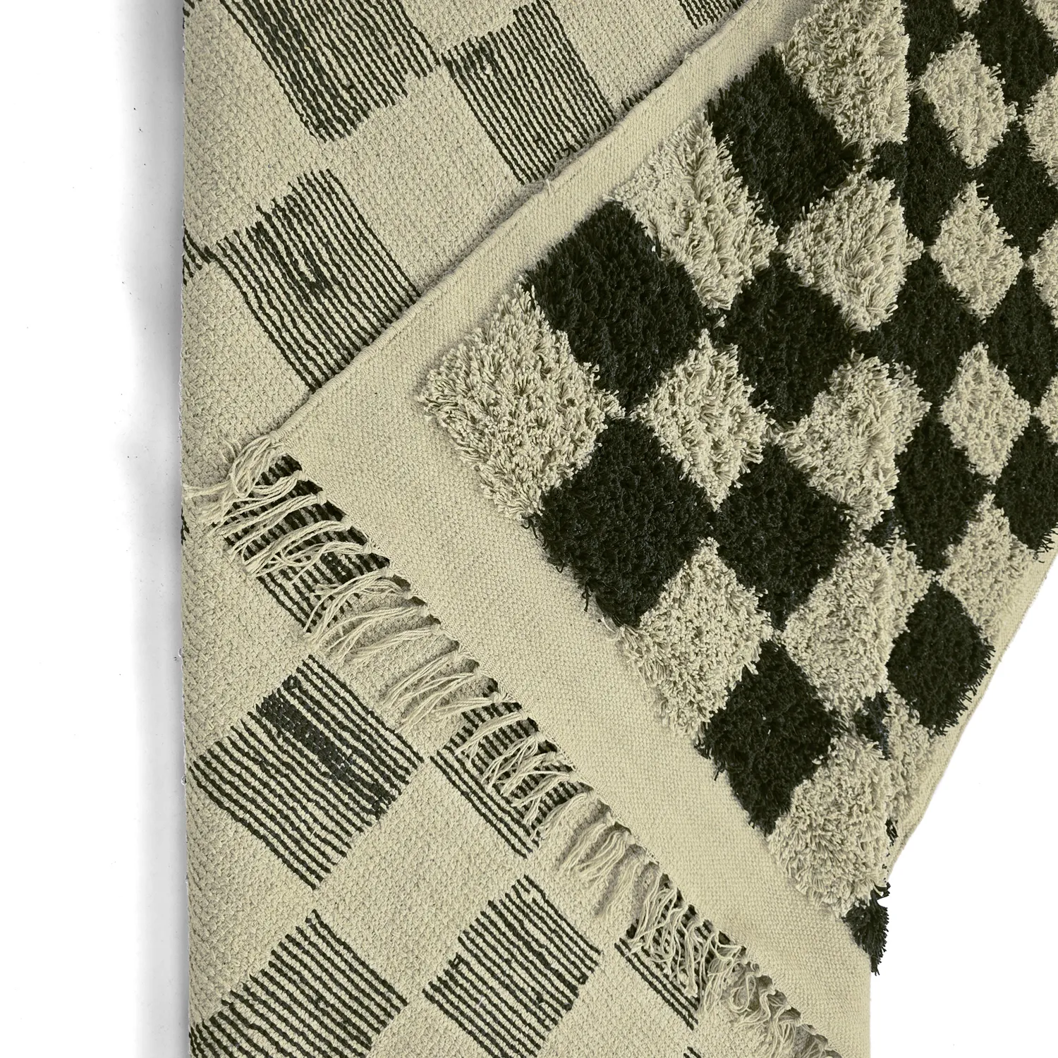 Ryetepper - Elsey Natural Cotton Shaggy (svart/beige)