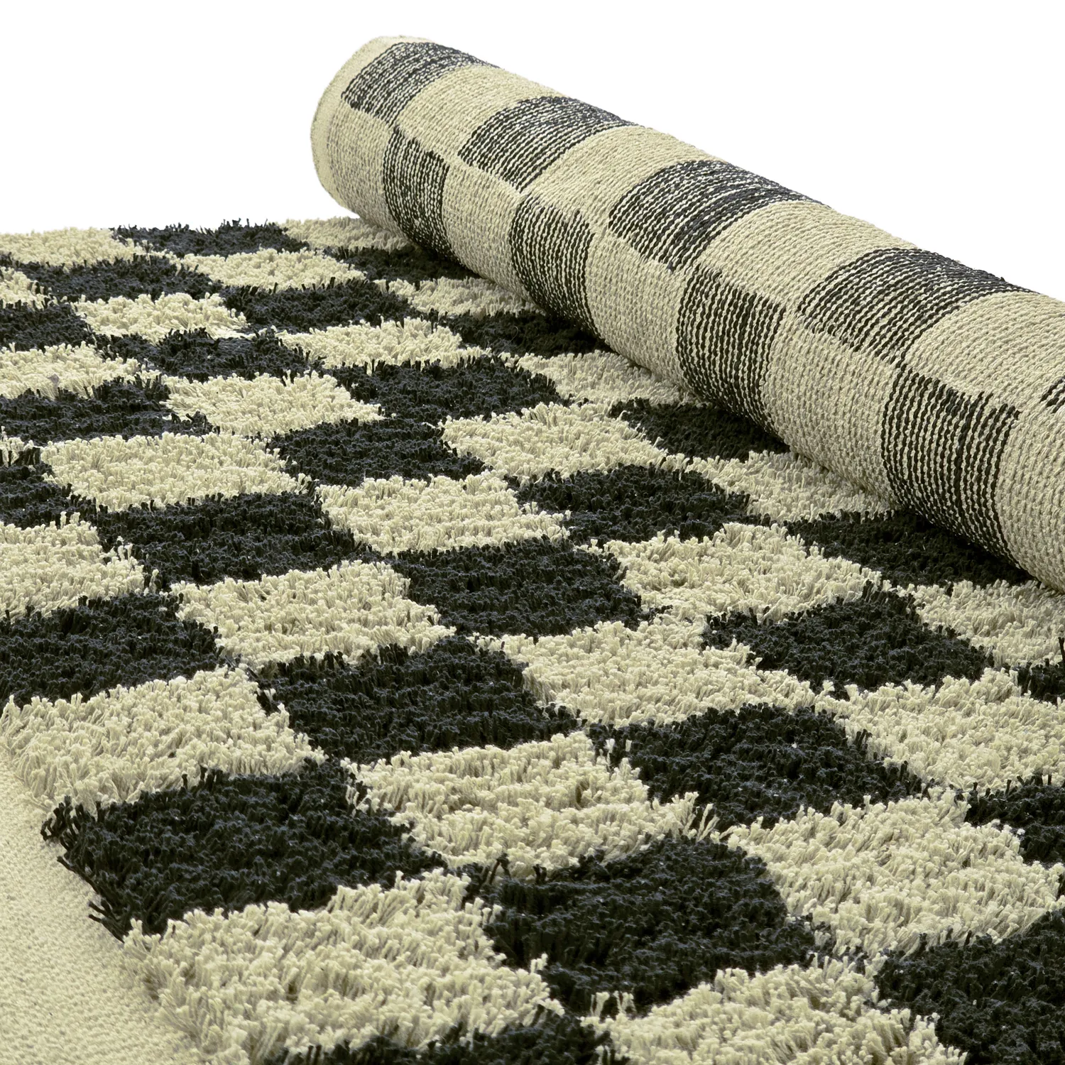 Ryetepper - Elsey Natural Cotton Shaggy (svart/beige)