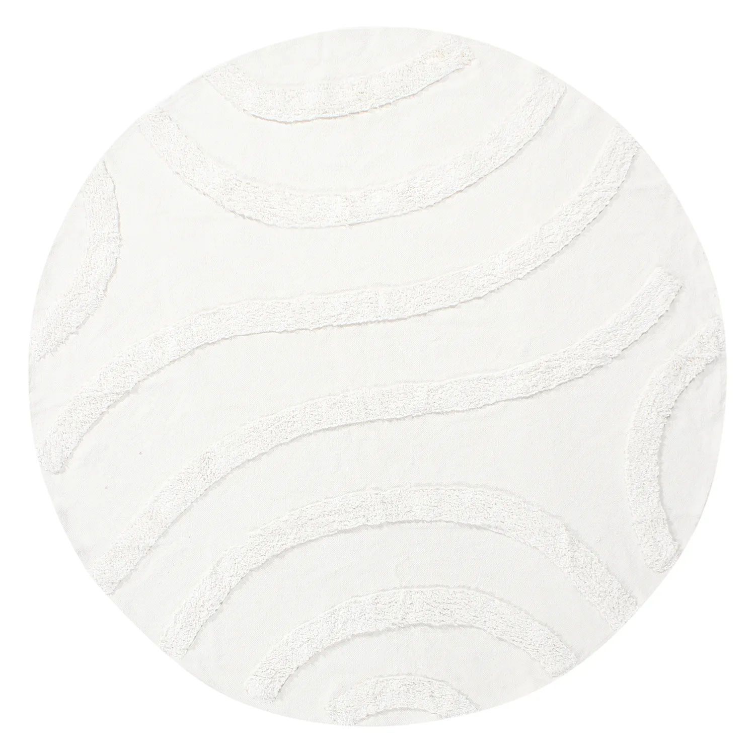 Runde tepper - Emilia Natural Cotton Shaggy (offwhite)