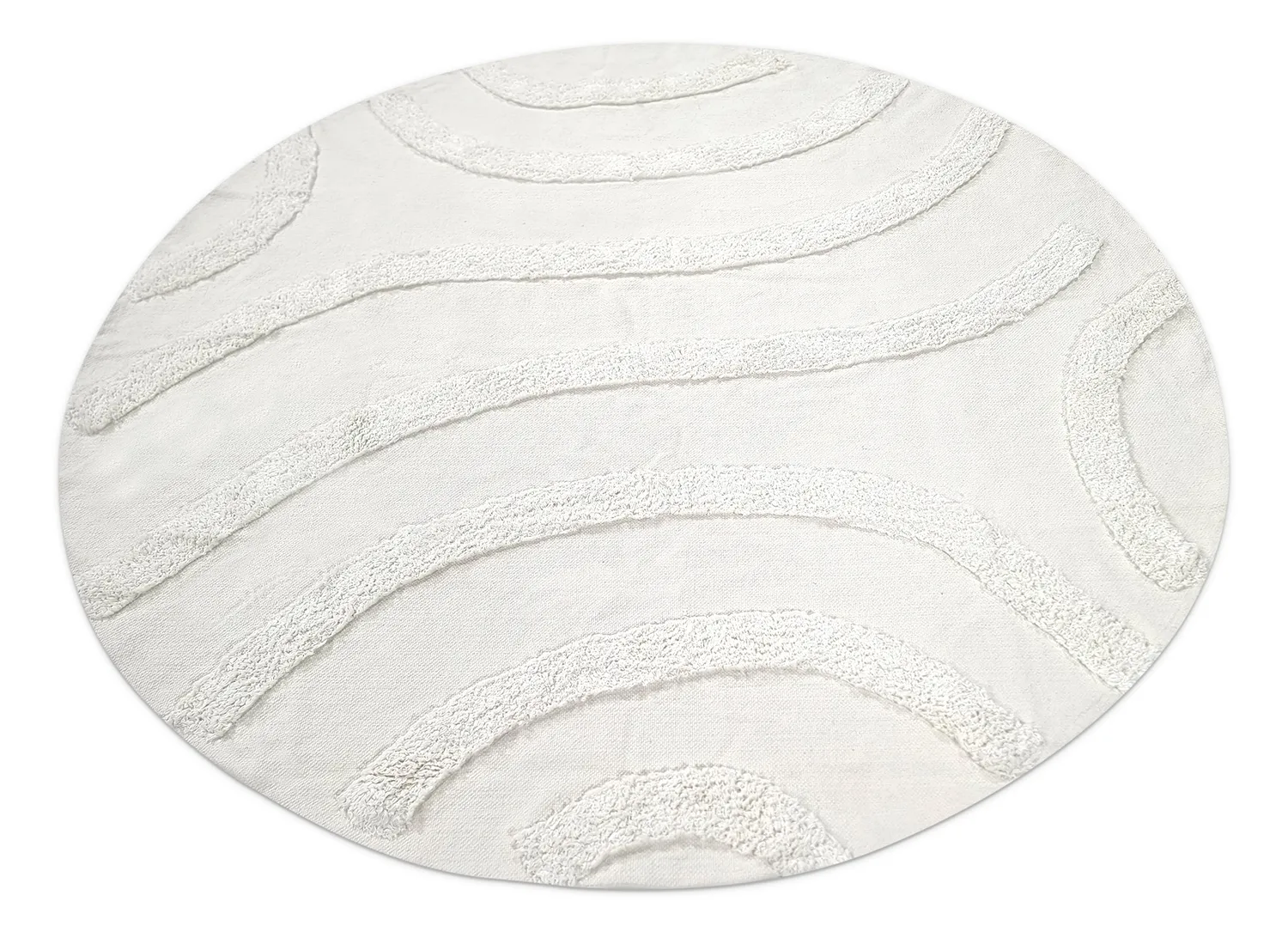 Runde tepper - Emilia Natural Cotton Shaggy (offwhite)