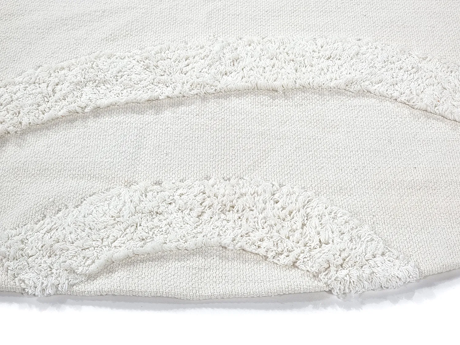 Runde tepper - Emilia Natural Cotton Shaggy (offwhite)
