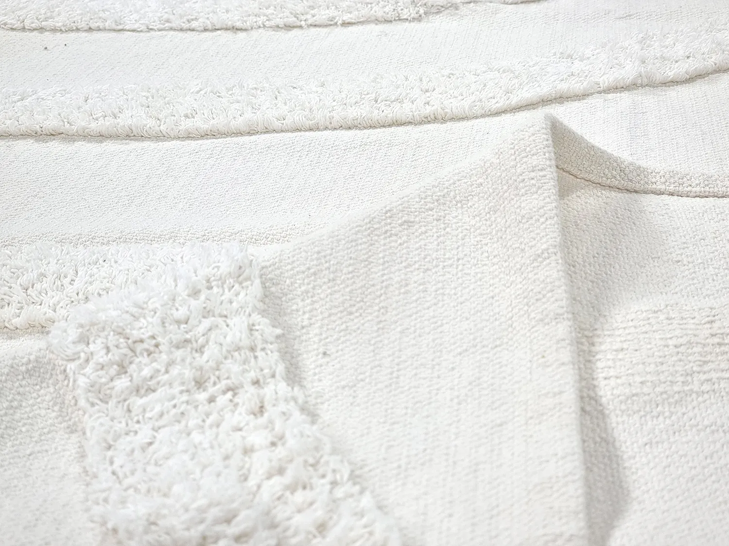 Runde tepper - Emilia Natural Cotton Shaggy (offwhite)