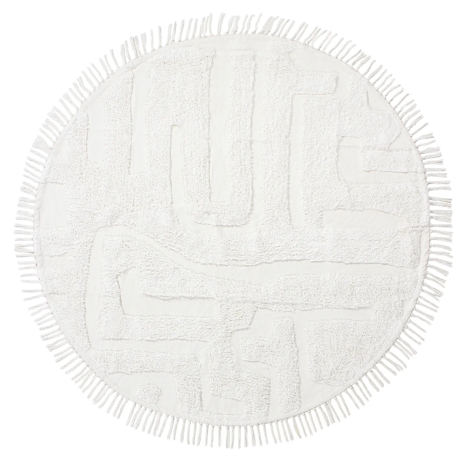 Runde tepper - Fallon Natural Cotton Shaggy (offwhite)